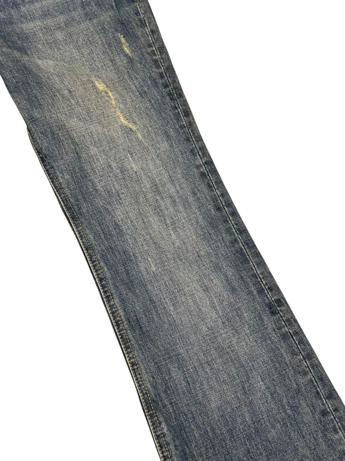 Japanese Brand Flare Jeans Honeysuckle Rose Faded Distress Boot Cut 7🟦 Size US 29 - 7 Thumbnail