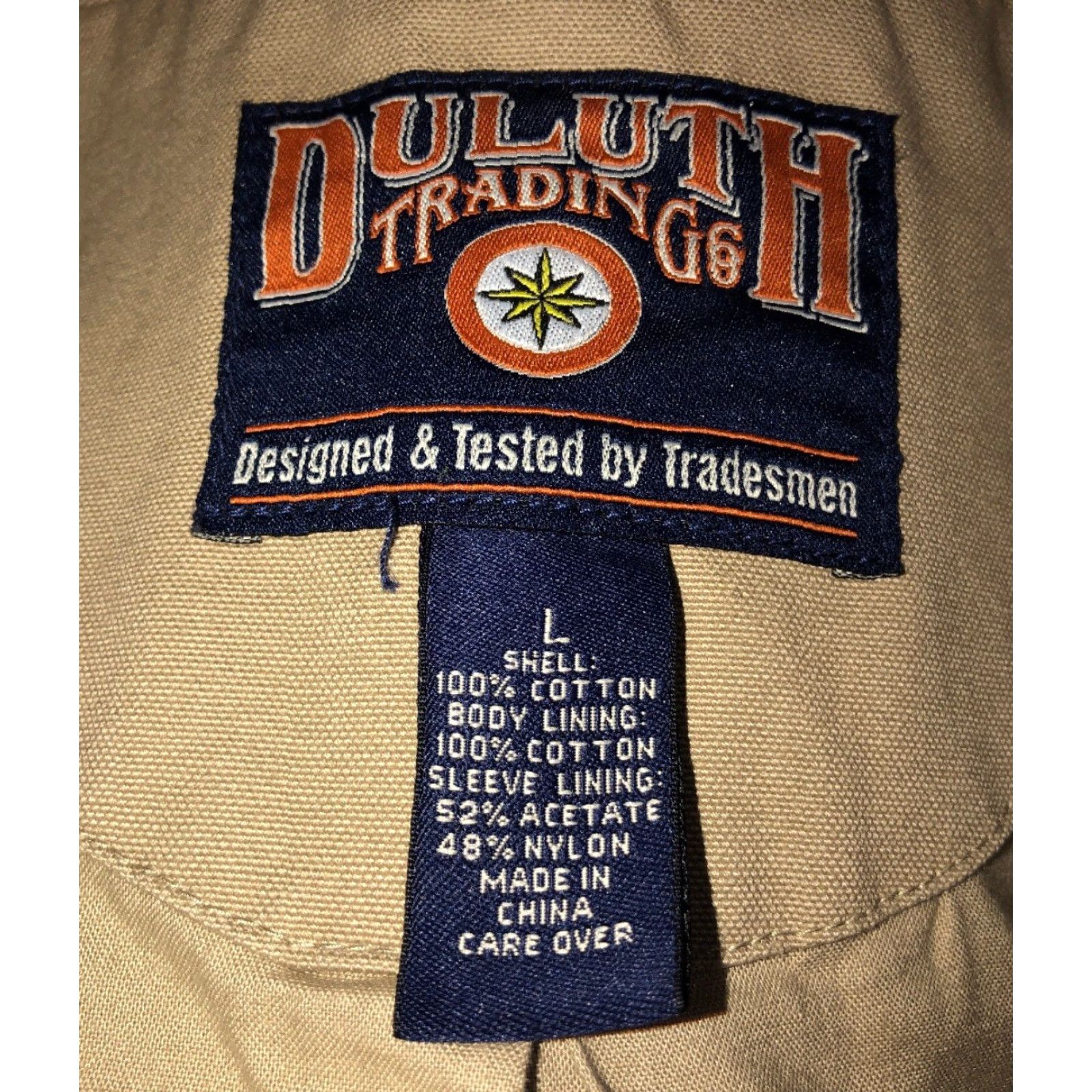CO Duluth Trading Co Mens Beige Jacket Two Button Front L Regular Cotton Front-Button Beige Mens Size L Size US L / EU 52-54 / 3 - 5 Thumbnail