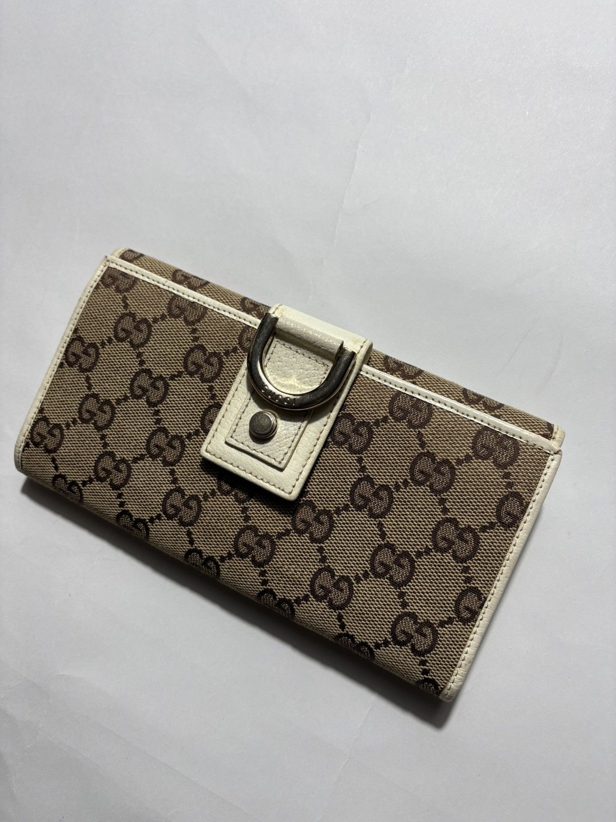 Gucci GUCCI BROWN GG CANVAS ABBEY D- RING LONG WALLET Size ONE SIZE - 3 Thumbnail