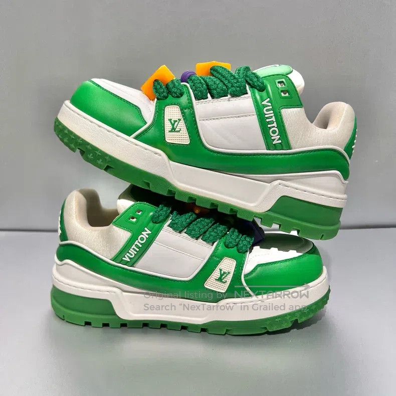 Louis Vuitton Louis Vuitton Xiaopangding White and Green Board Shoes Size US 6.5 / EU 39-40 - 4 Thumbnail