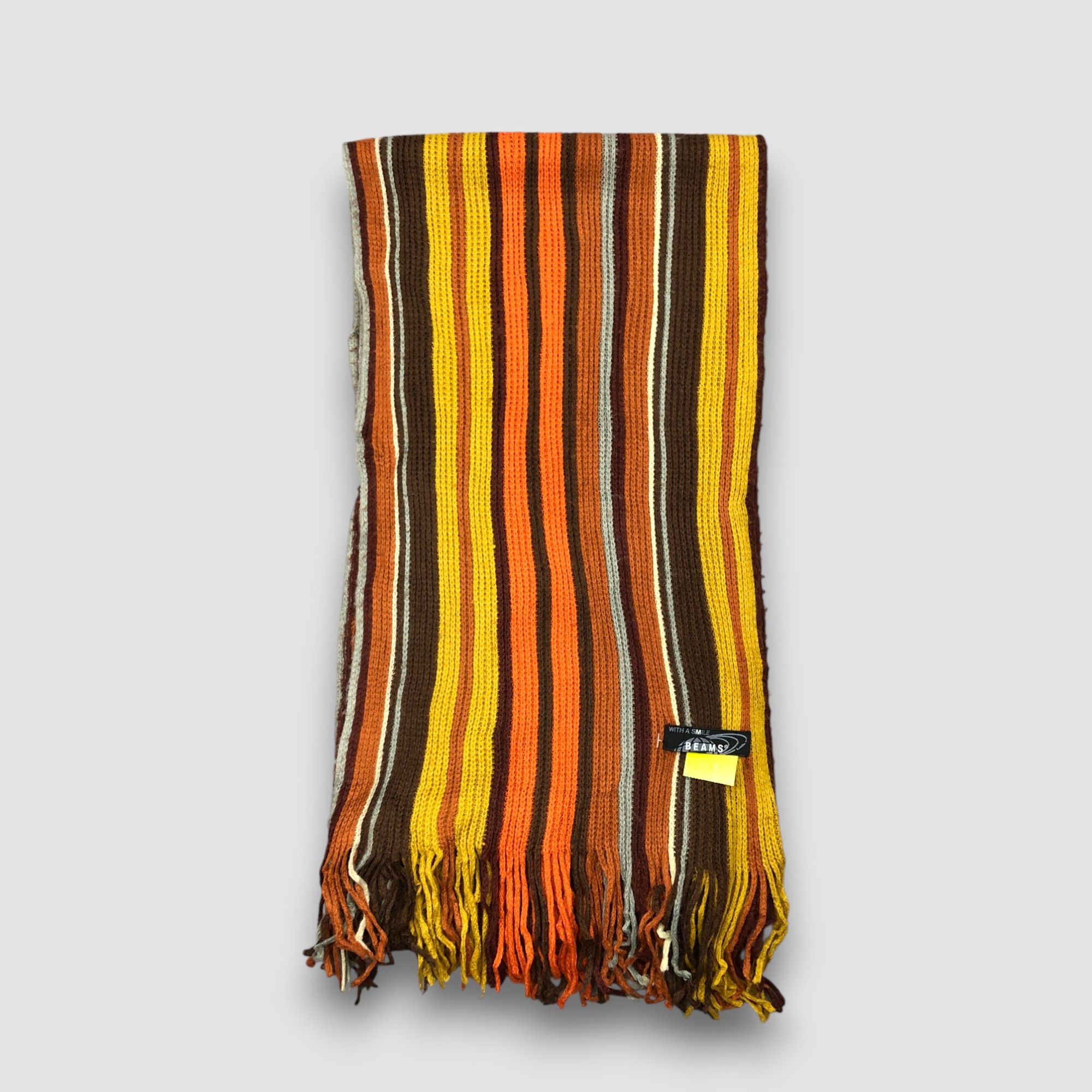 Beams Plus Vintage Beams Scarf Muffler Wool Ribbed Knit Winter Scarves Size ONE SIZE - 3 Thumbnail