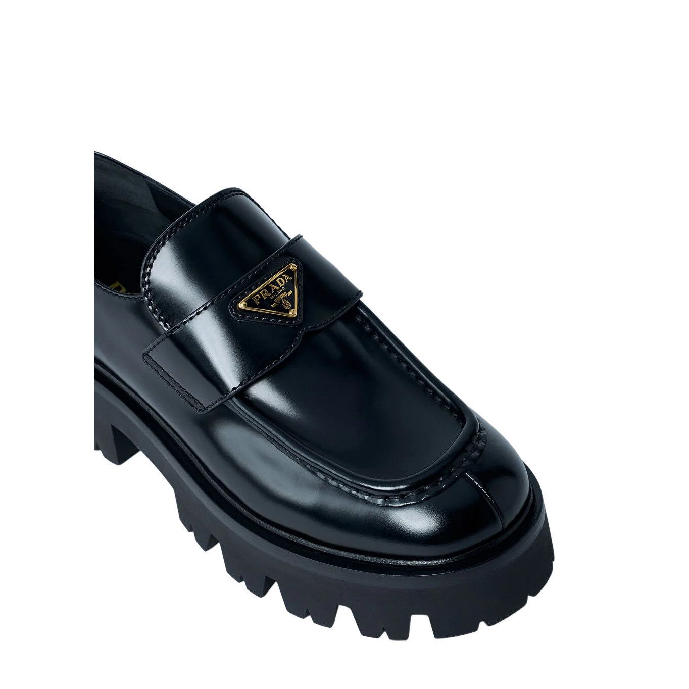 Prada PRADA $1250 Black Brushed Leather Loafers New And Authentic Size US 7 / IT 37 - 3 Thumbnail