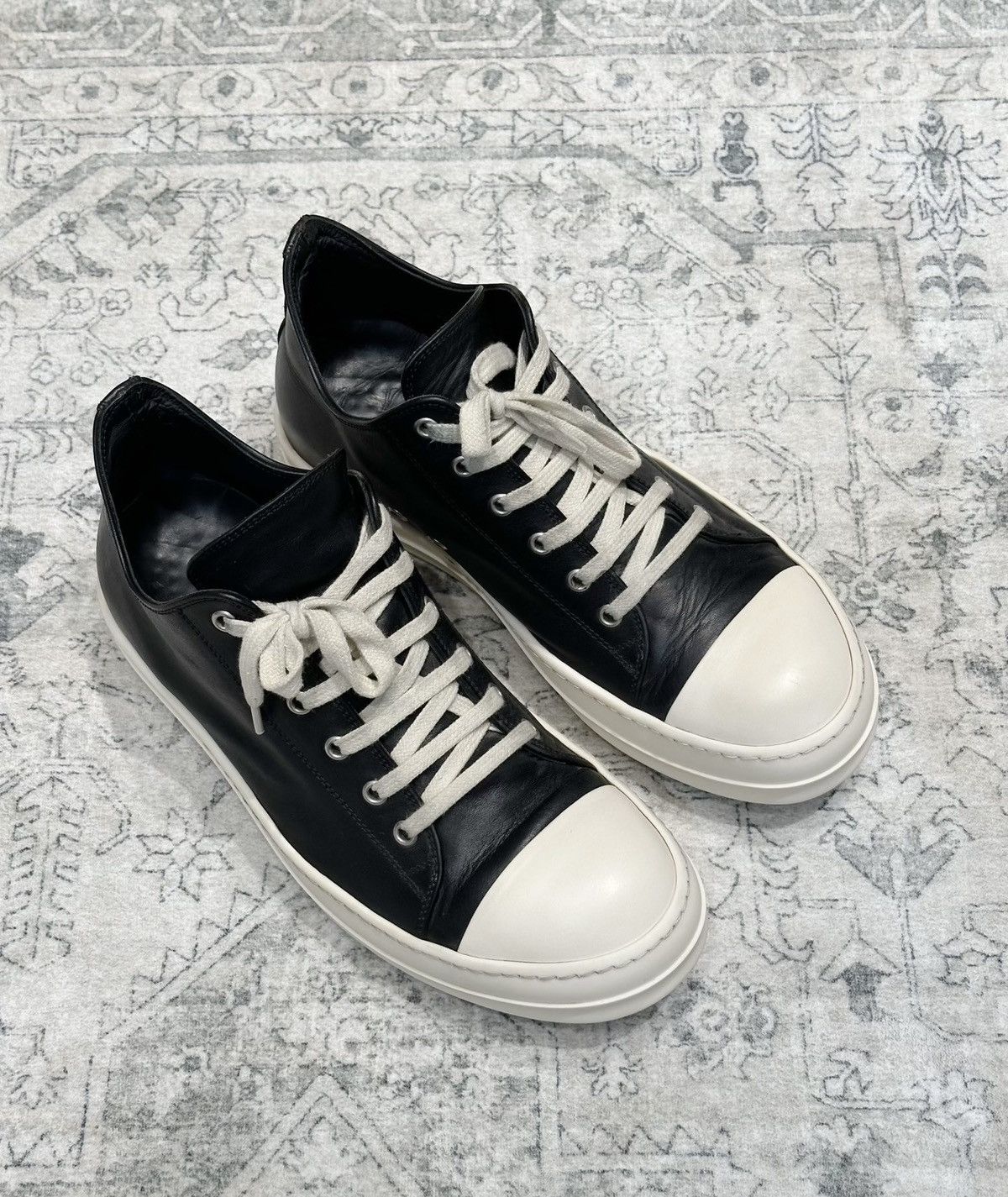 Rick Owens Rick Owens Mainline Leather Low-Top Sneakers Size US 8.5 / EU 41-42 - 2 Thumbnail