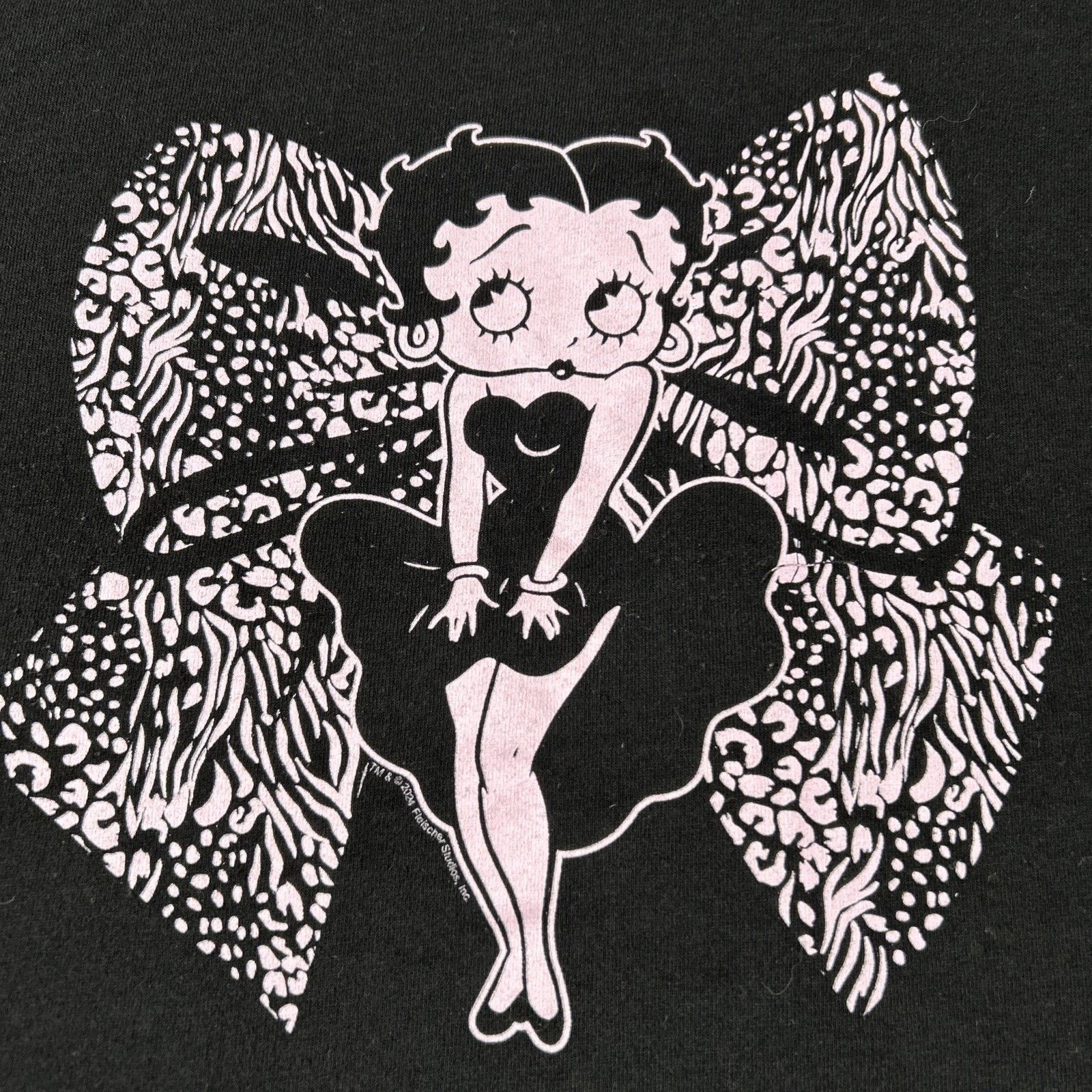 Gildan Betty Boop Shirt Womens 3XL Pink Ribbon Hands on Knee 2024 Size 3XL / US 20-22 - 2 Thumbnail