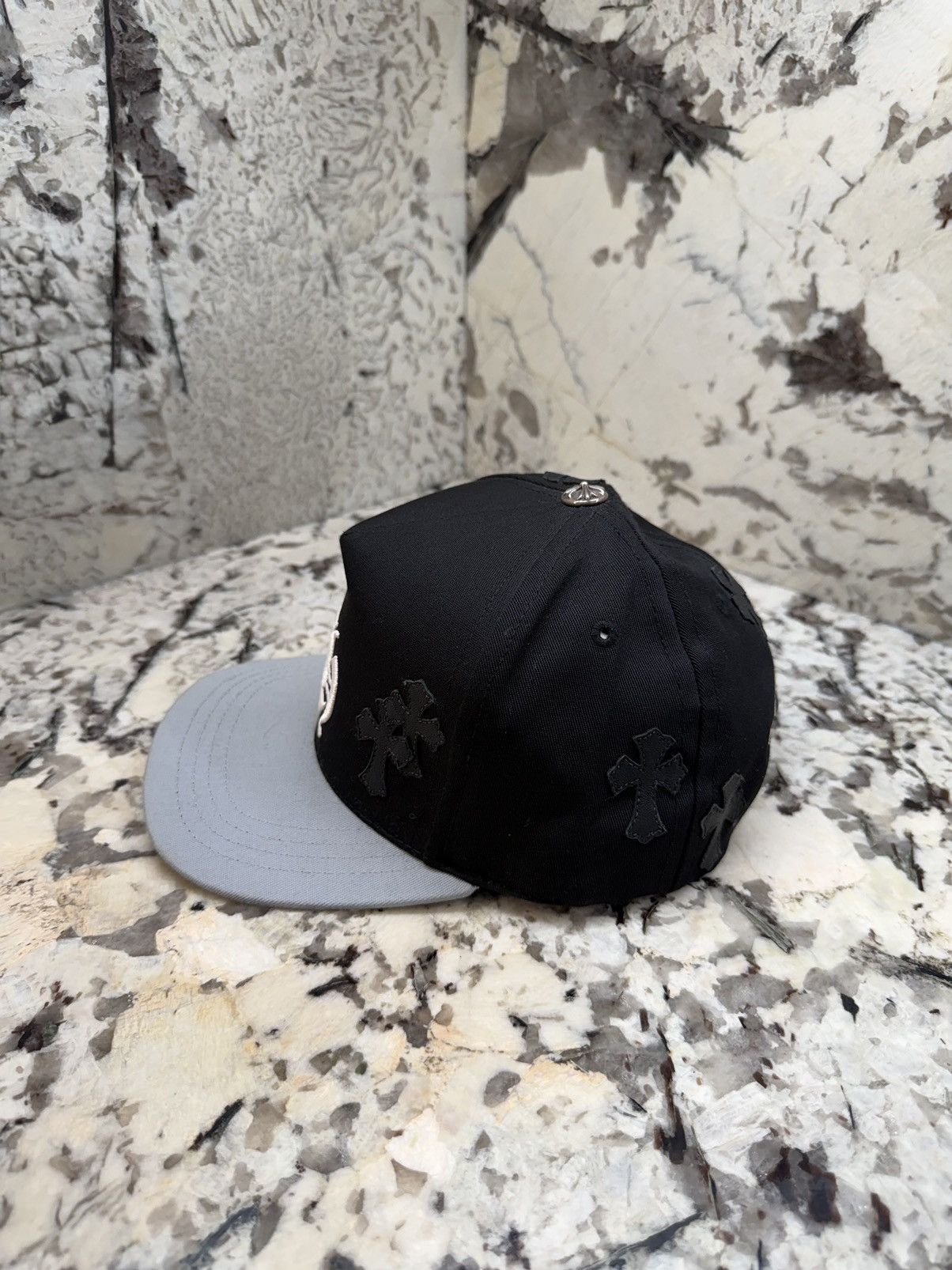 Chrome Hearts Chrome Hearts Cross Patch Trucker Black White Grey RARE Size ONE SIZE - 6 Thumbnail