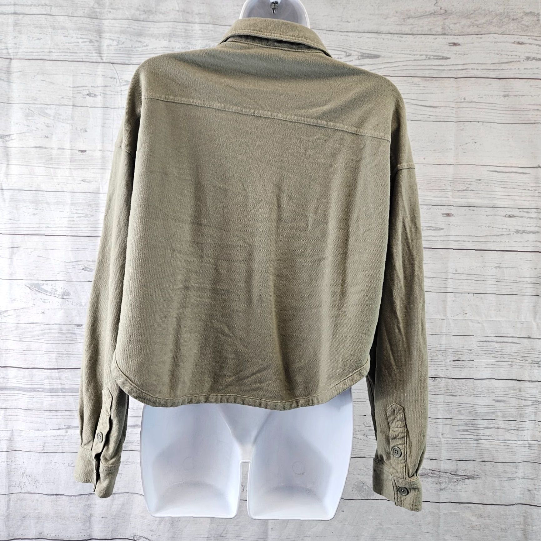 Vintage bobi Los Angeles Womens Button Front Shirt Sz Medium Green Long Sleeve Cotton Size M / US 6-8 / IT 42-44 - 4 Thumbnail