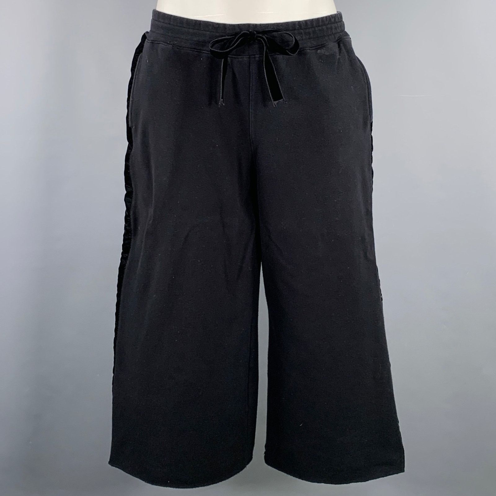 Alaia ALAIA Size M Black Cotton Blend Wide Leg Casual Crop Pants Size 31" - 1 Thumbnail