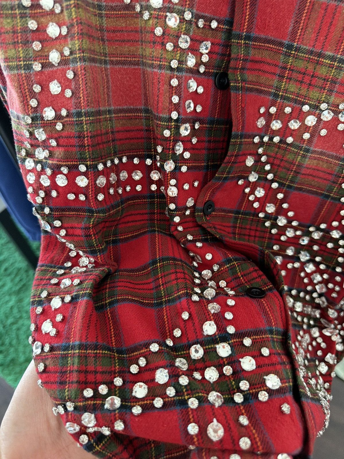 Vale Vale Red Flannel Rhinestone Web Size US S / EU 44-46 / 1 - 3 Thumbnail