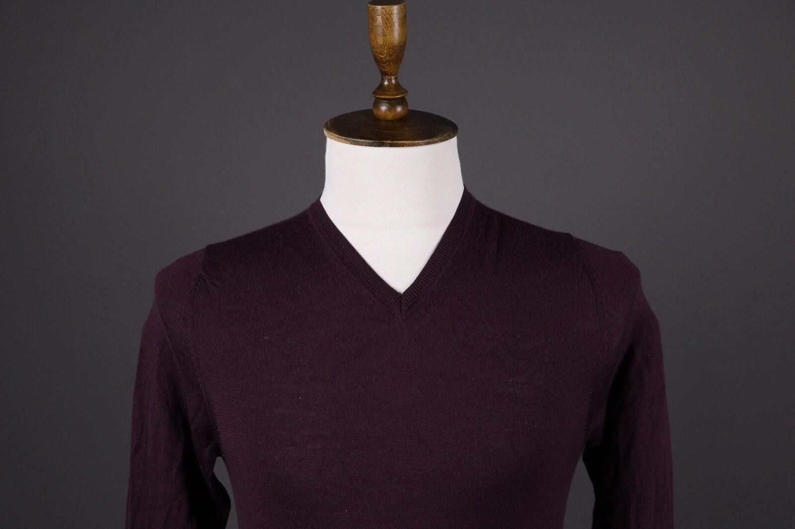 Lindbergh Lindbergh Black Label Burdungly Men's Wool V-Neck Sweater S Size US S / EU 44-46 / 1 - 2 Thumbnail