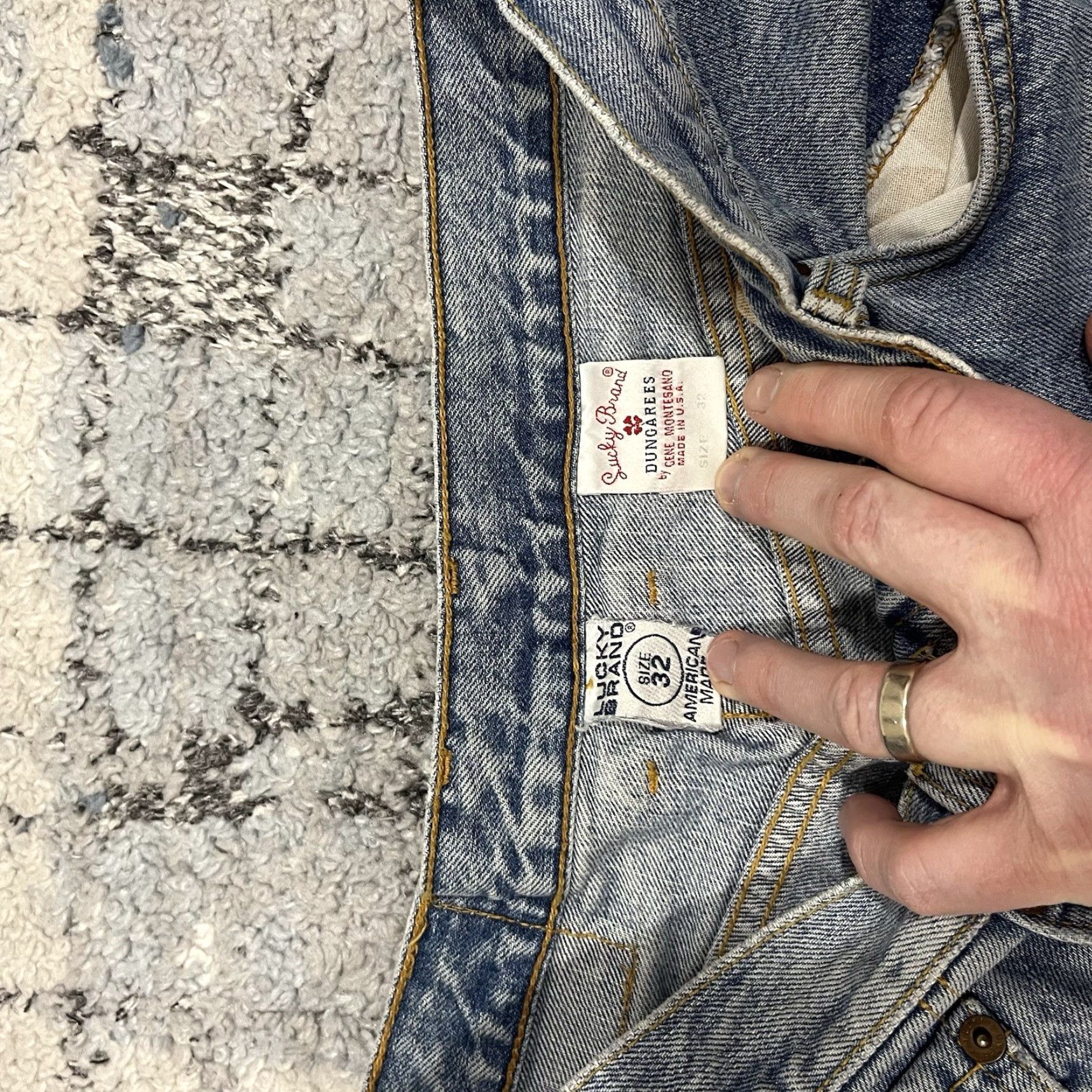 Lucky Brand Lucky Brand Jeans Dungarees Men 32 Light Blue Straight Leg 5-Pocket Denim Cotton USA Mexico Regular Medium Wash Vintage No (Zip) Size US 32 / EU 48 - 2 Thumbnail