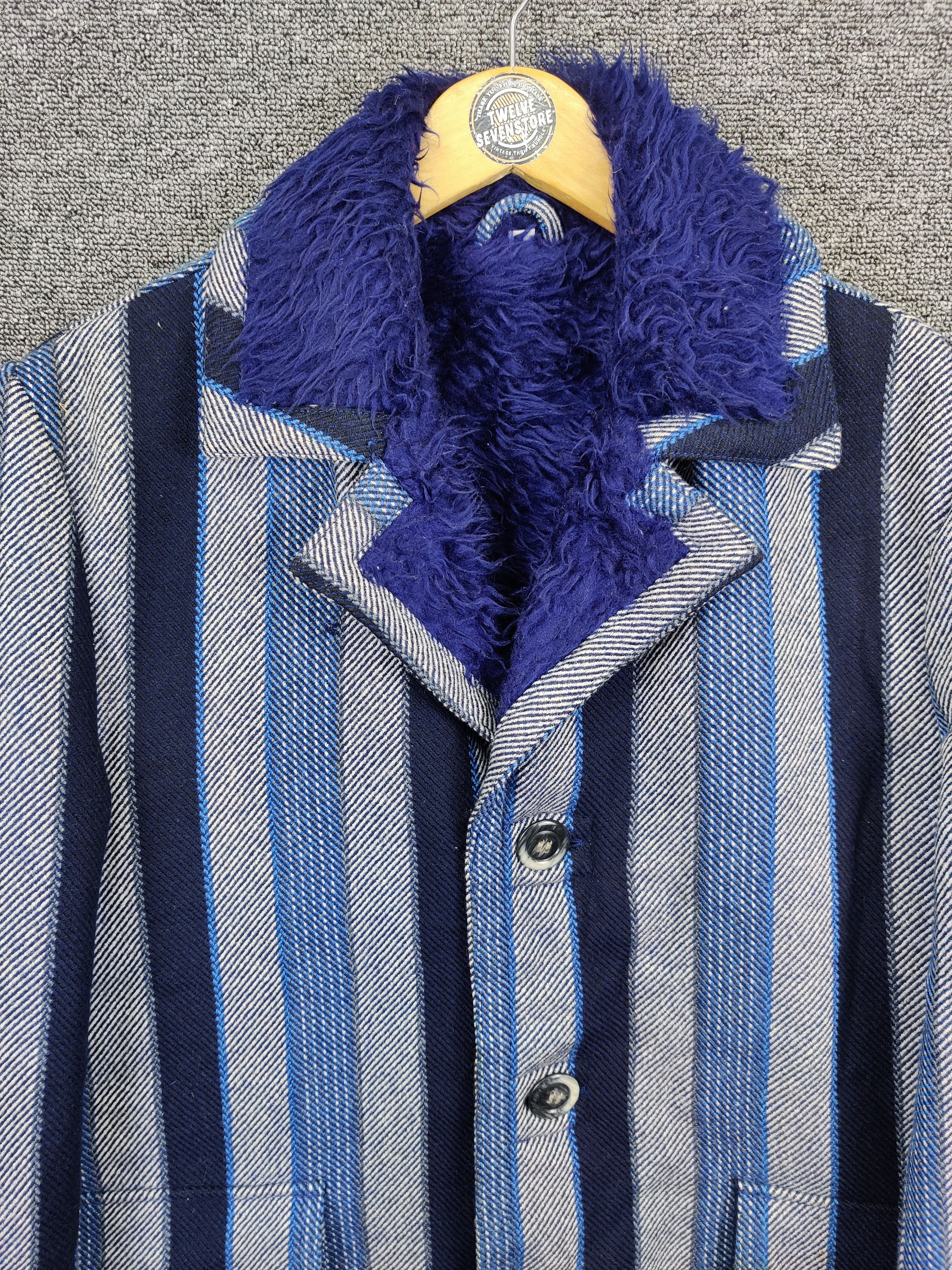 The Unbranded Brand Vintage Stripe Sherpa Button Coat Jacket Nice Design Size US L / EU 52-54 / 3 - 9 Thumbnail
