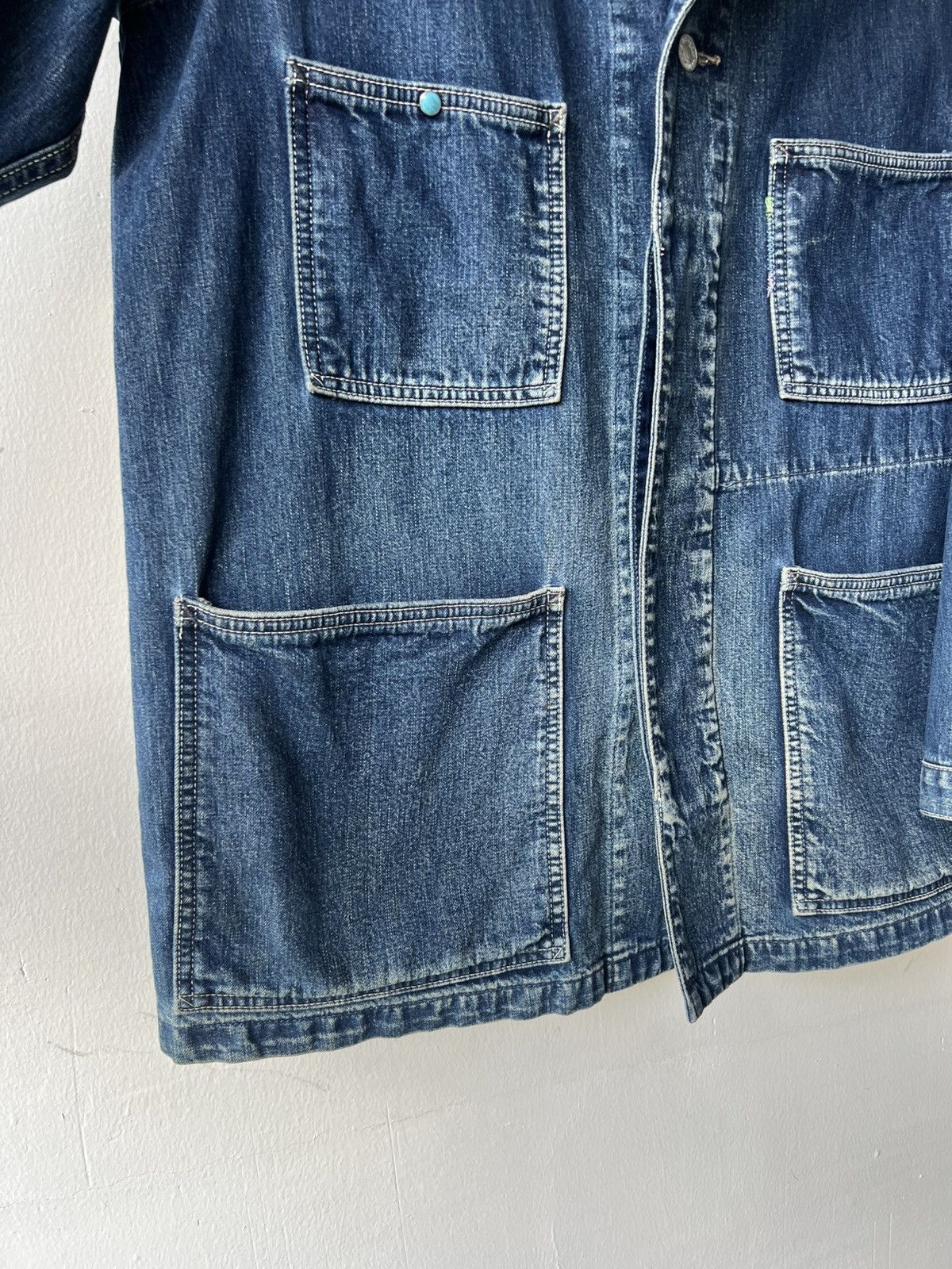 45rpm Archive 45rpm NMD Ocean Blue Patina Denim Chore Jacket Size US XL / EU 56 / 4 - 9 Thumbnail