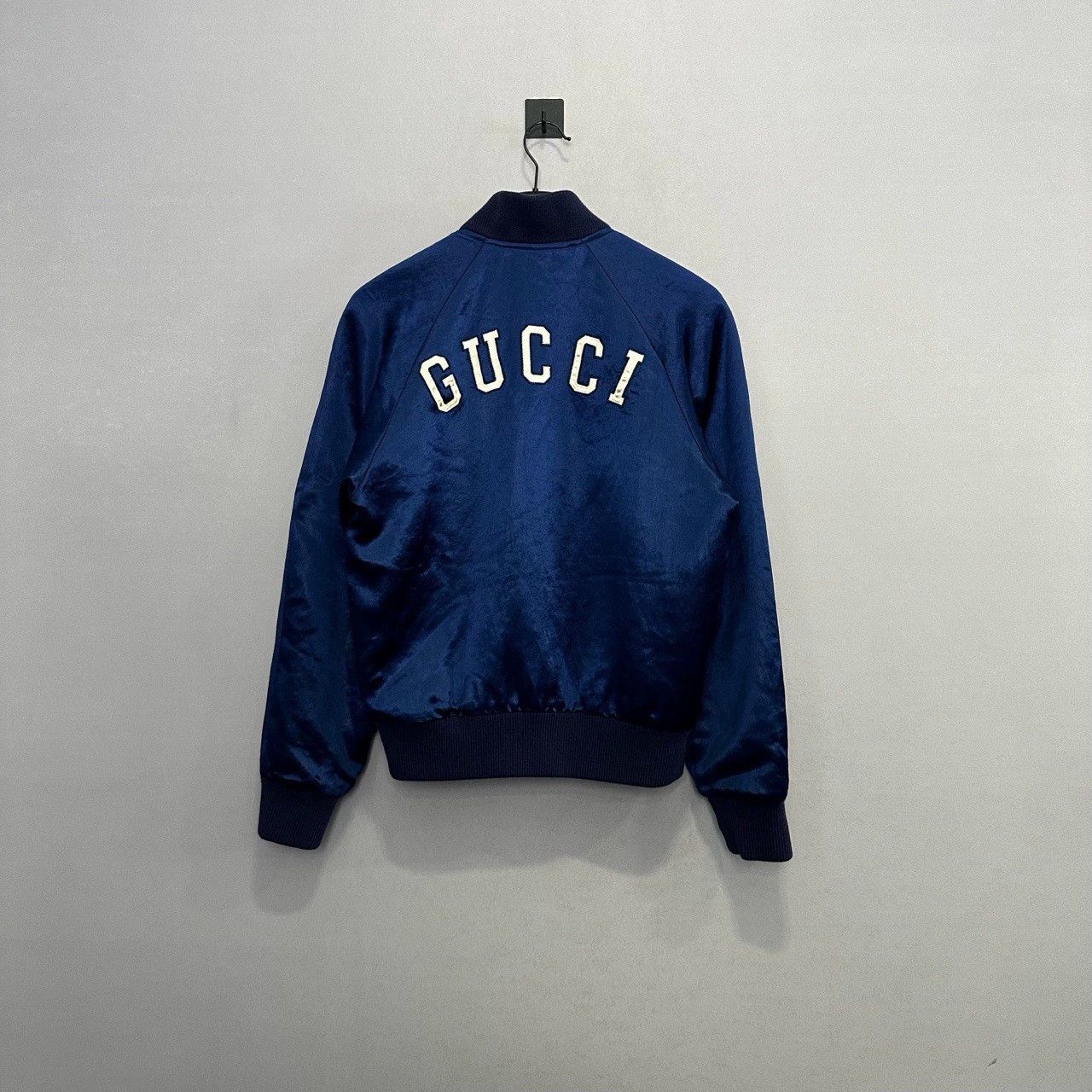 Gucci blue silk baseball jacket from Gucci Size US L / EU 52-54 / 3 - 2 Thumbnail