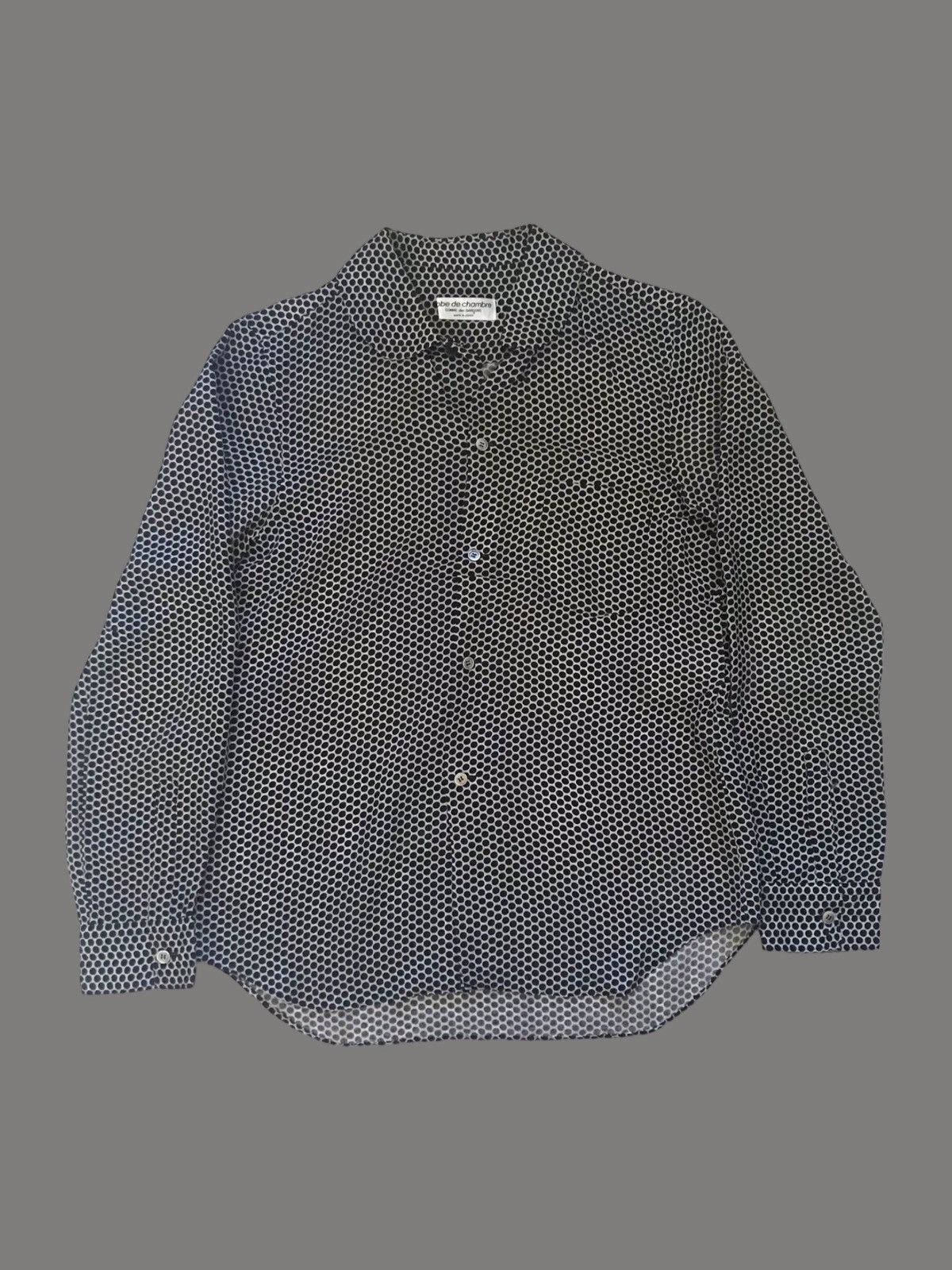 image of Comme Des Garcons x Comme Des Garcons Homme Plus Cdg Ad2001 Cupra Polka Dot Shirt in Black Polka Do