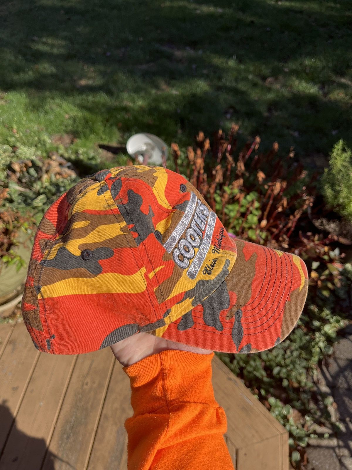 Other Y2K orange camo funny cooters hat Size ONE SIZE - 2 Thumbnail