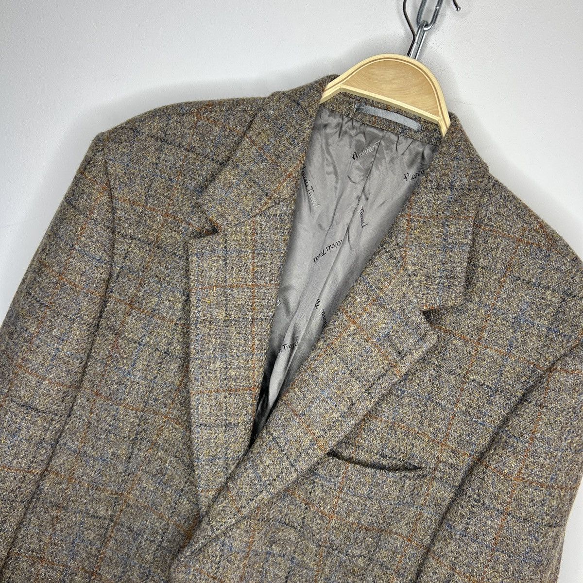 Harris Tweed Vtg Harris Tweed Grey Coat WOOL Jacket Blazer 44 R Size 44R - 4 Thumbnail