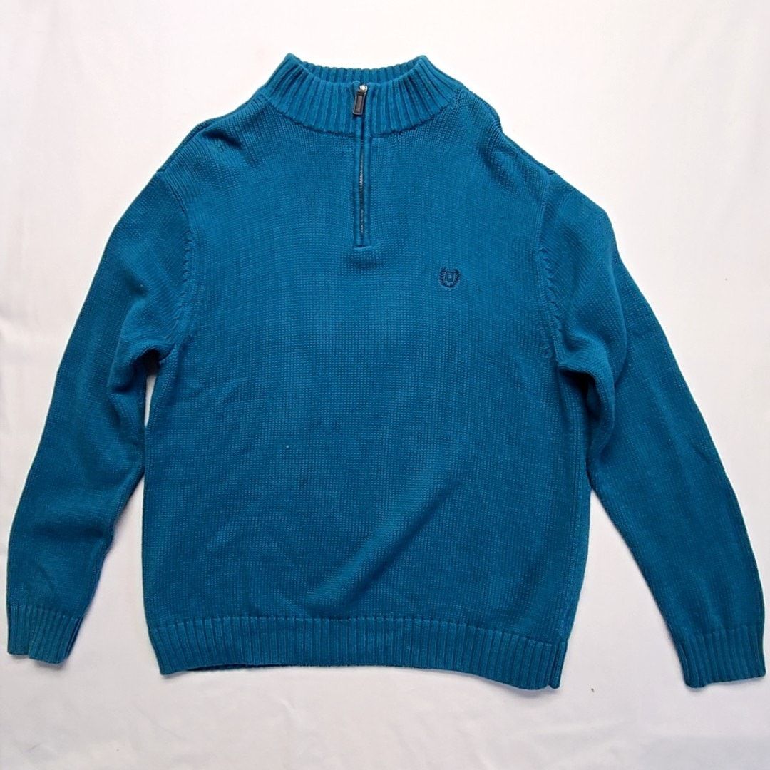 Chaps Chaps Quarter 1/4 Zip Sweater Blue Pullover XL Knitwear Size US XL / EU 56 / 4 - 1 Thumbnail