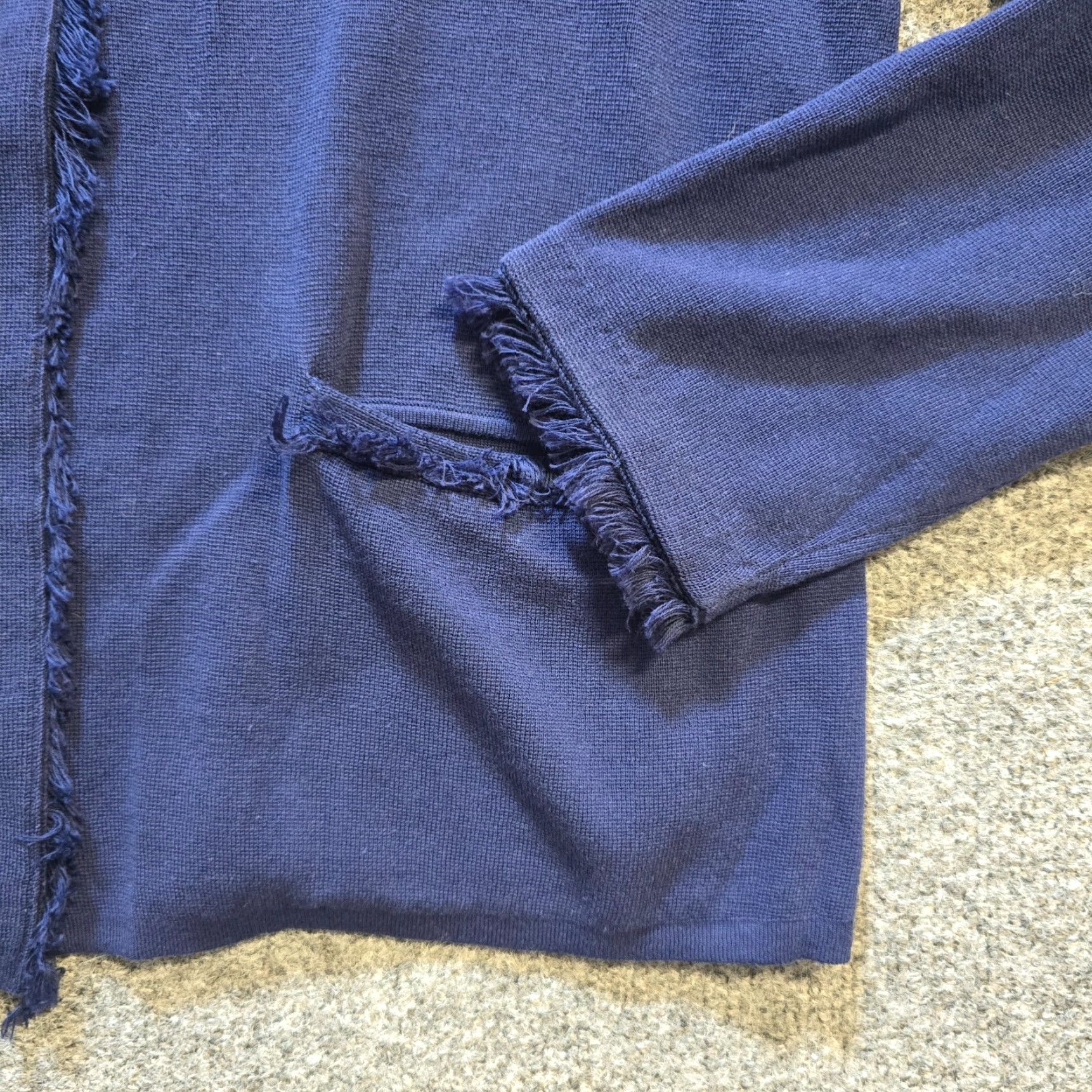 J.McLaughlin J. McLaughlin Sweater Cardigan Womens Medium Blue Fringe Pockets Preppy Casual Dressy Everyday Knit Shirt? Size M / US 6-8 / IT 42-44 - 3 Thumbnail