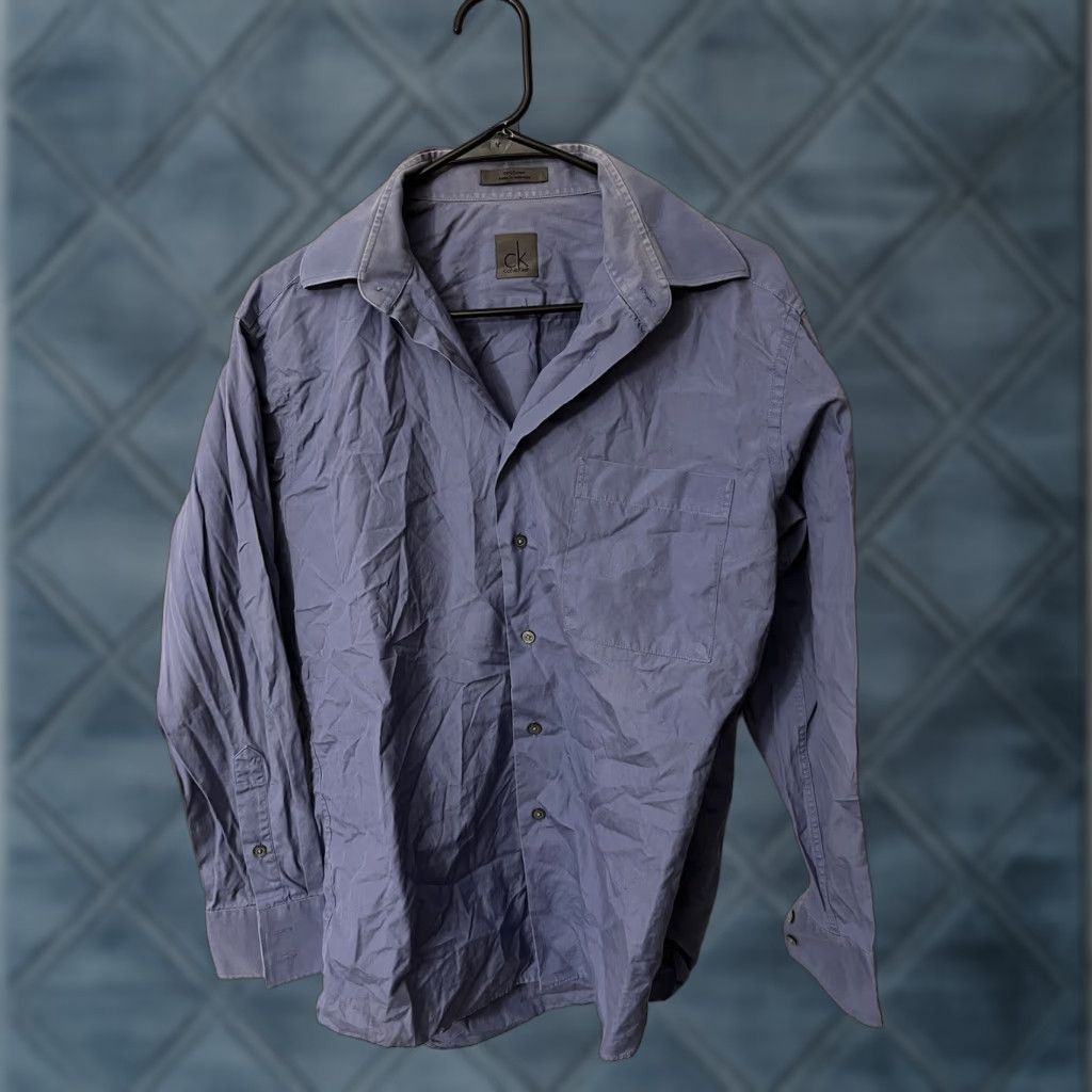 Vintage Calvin Klein Jeans Button-Up Long Sleeve Shirt Men M Blue Solid - Classic, Button, Casual, Business, Travel - Cotton, Cotton/Poly? (No new info) Size US M / EU 48-50 / 2 - 1 Thumbnail