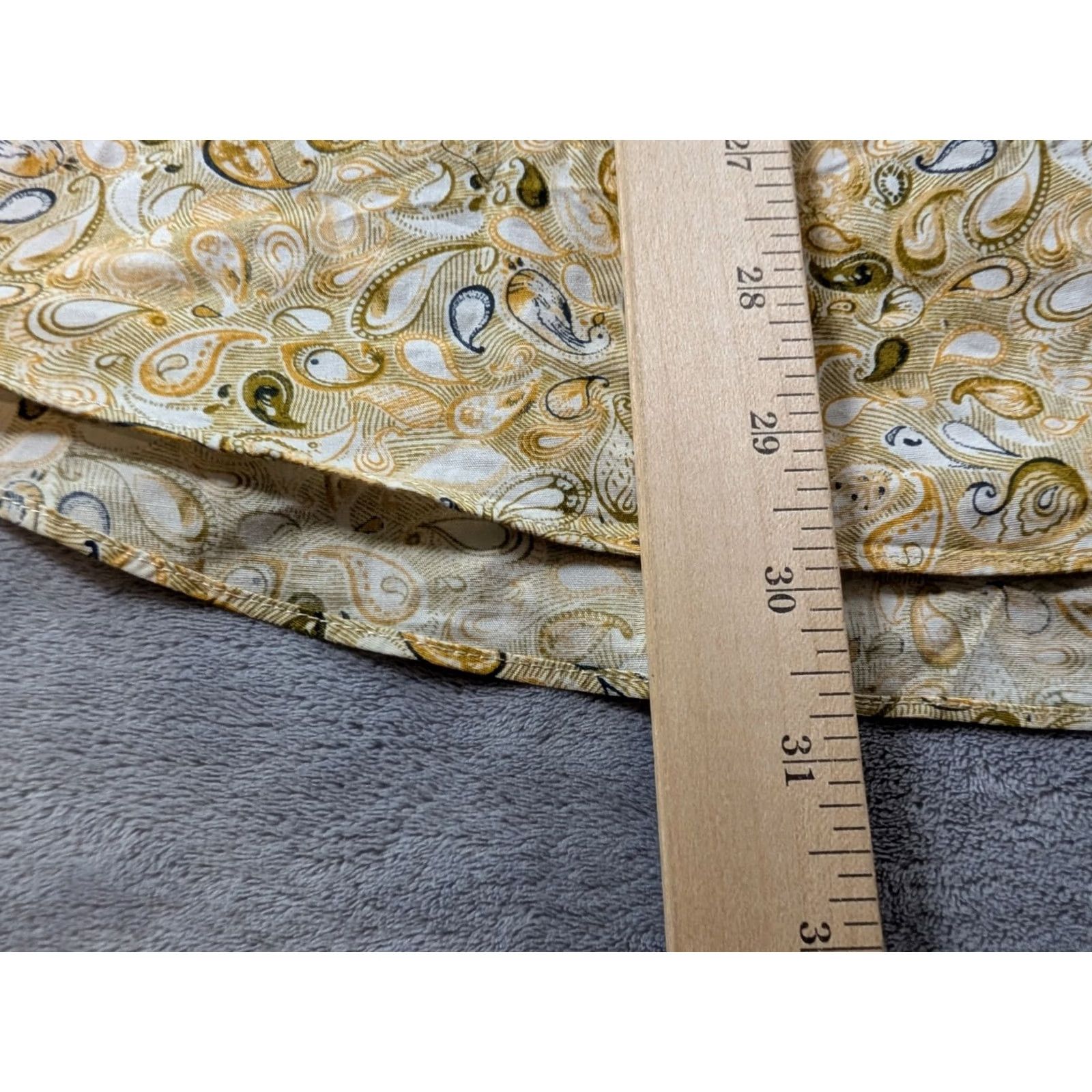 Vintage Alan Flusser Shirt Paisley Button Front Cotton Long Sleeve Yellow Men's Large Size US L / EU 52-54 / 3 - 5 Thumbnail