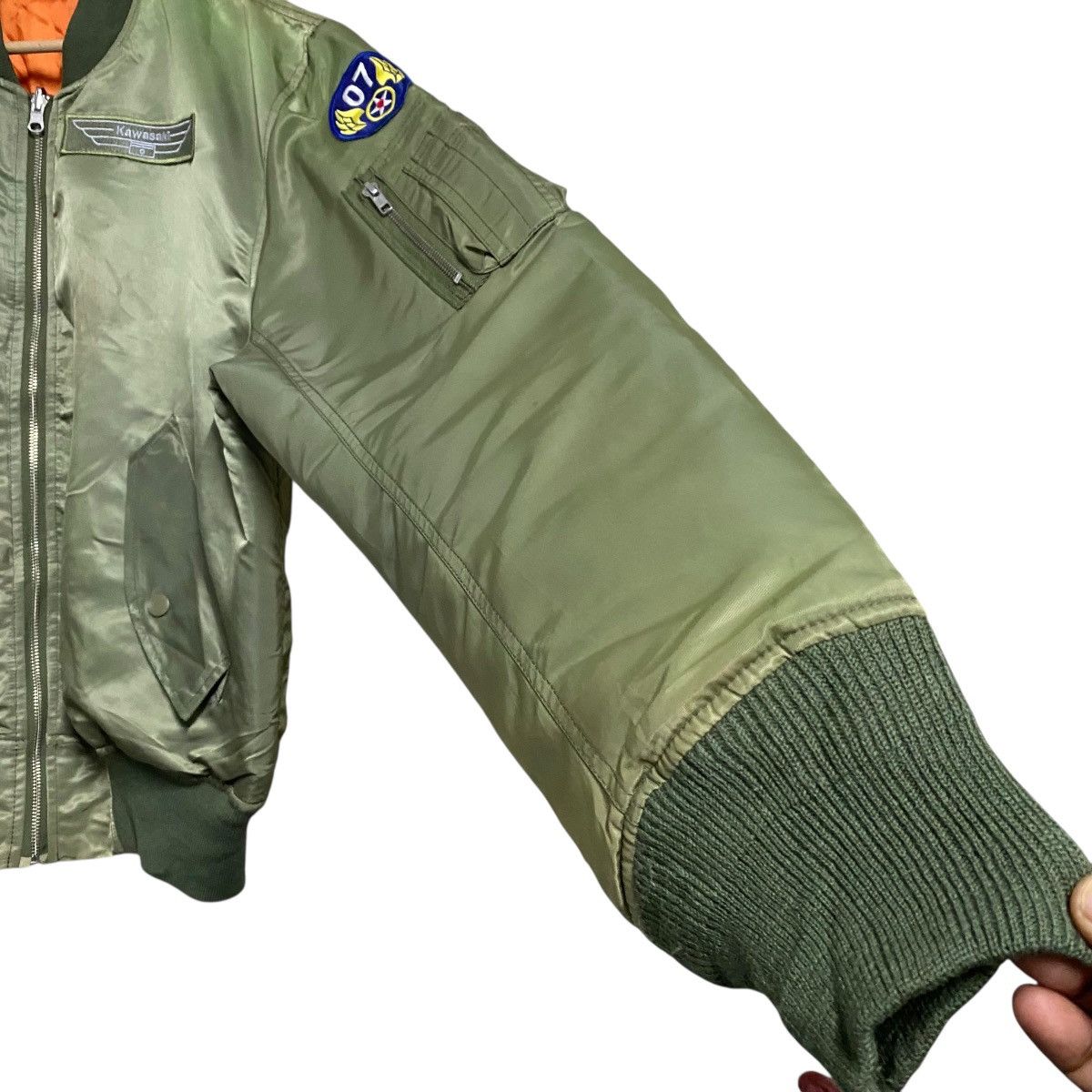 Japanese Brand Kawasaki MA-1 Bomber Jacket Reversible Sunfaded Size US XL / EU 56 / 4 - 9 Thumbnail