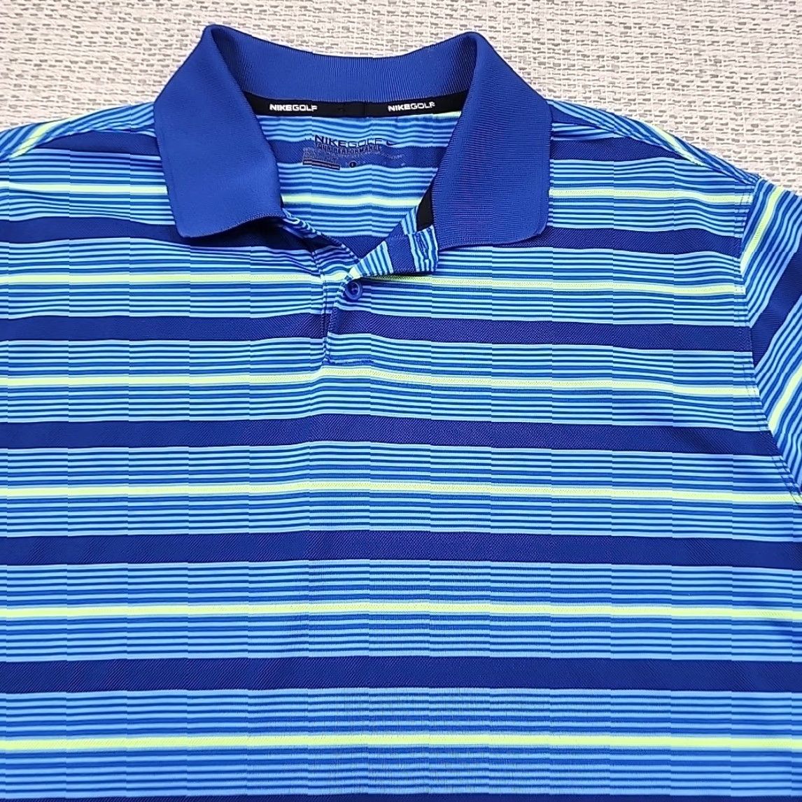Nike Nike Tour Performance Polo Shirt Nike Tour Performance Golf Polo Short Sleeve Shirt Dri Fit Mens L Striped Multicolor Athletic Short Sleeve Polo Mens Size US L / EU 52-54 / 3 - 4 Thumbnail