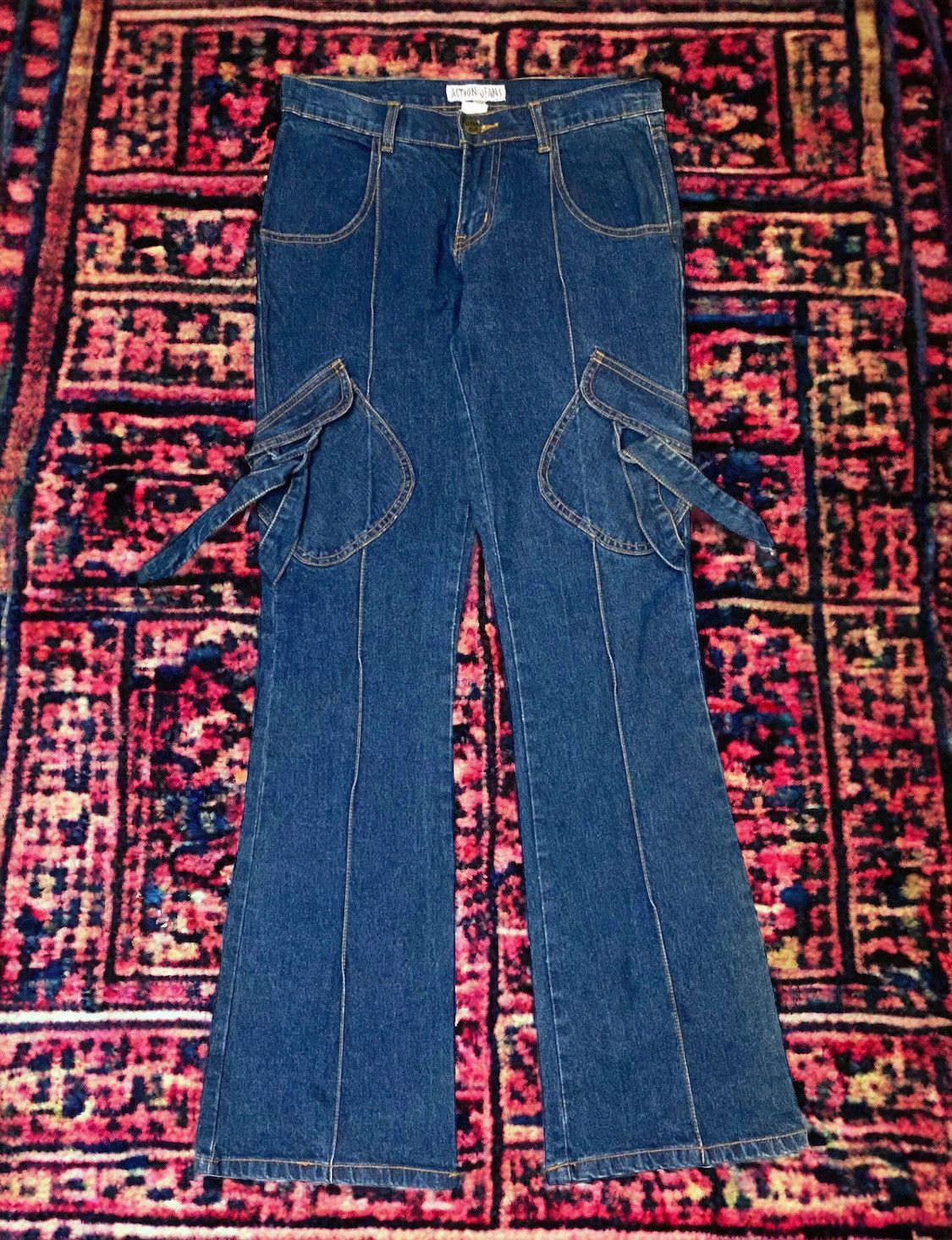 Action Jeans Japan Cargo Stylish Pocket Blue Denim