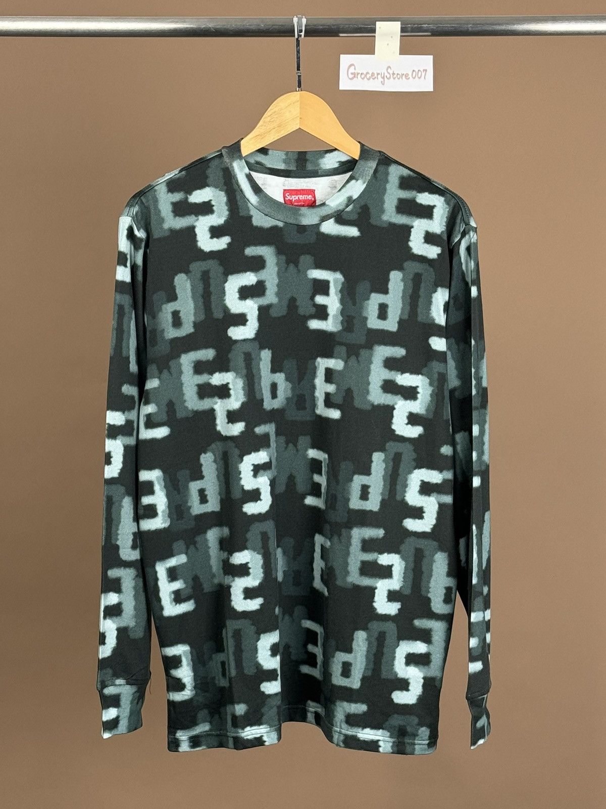 image of Supreme Long Sleeves Tee M in Green, Men's (Size Medium)