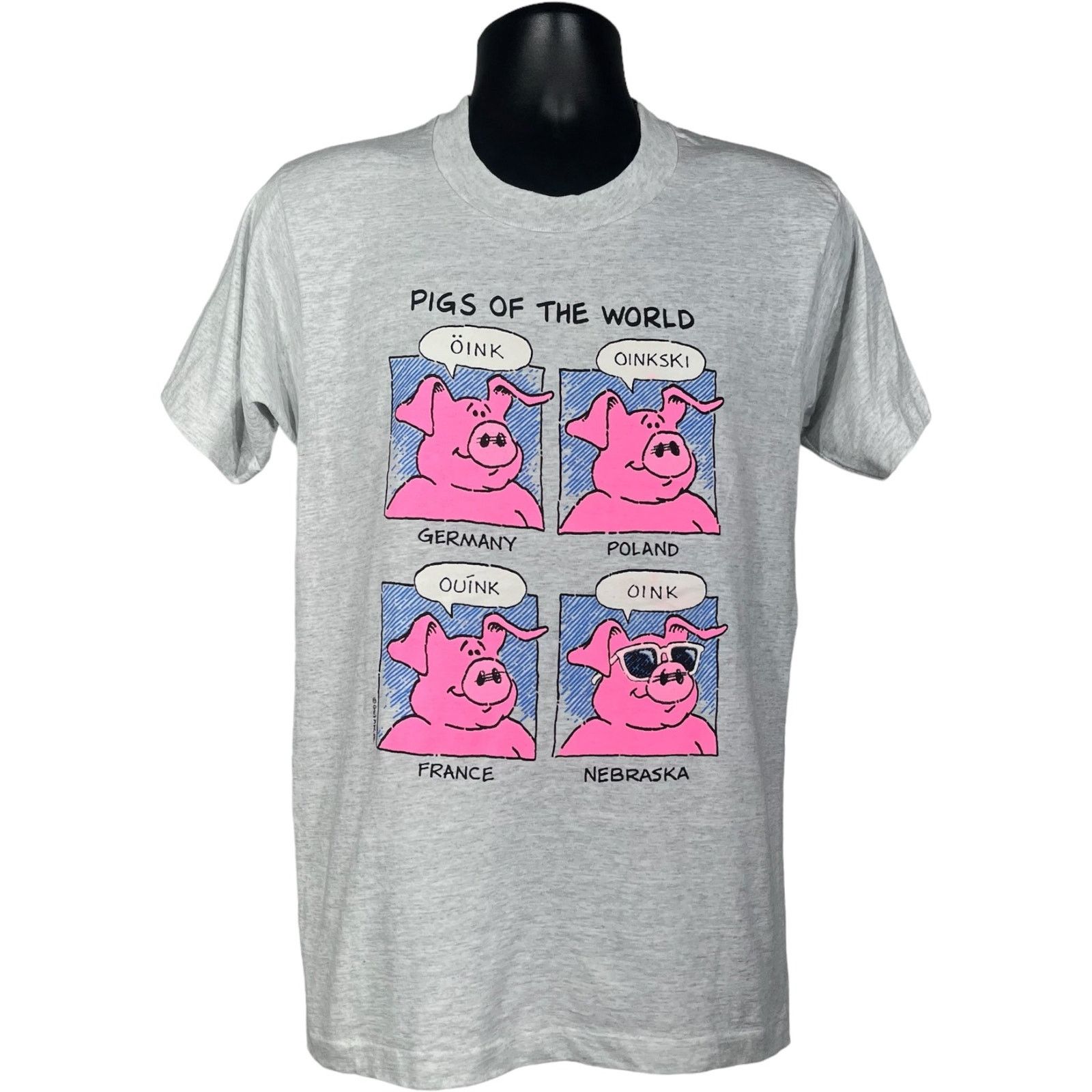 Other Vintage "Pigs Of The World" Art Parody Tee Size US M / EU 48-50 / 2 - 1 Thumbnail