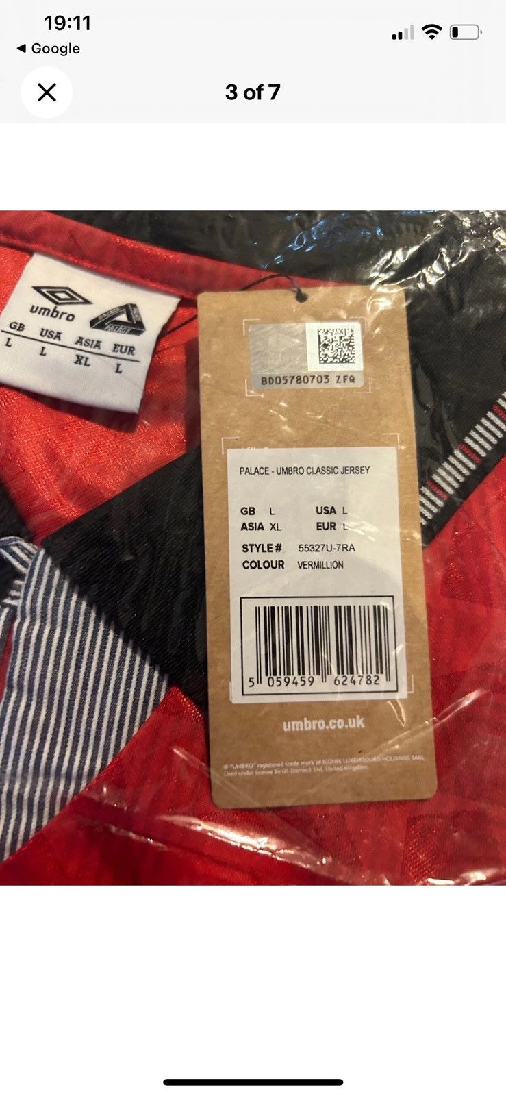 Palace × Umbro Palace X umbro jersey Size US L / EU 52-54 / 3 - 6 Thumbnail