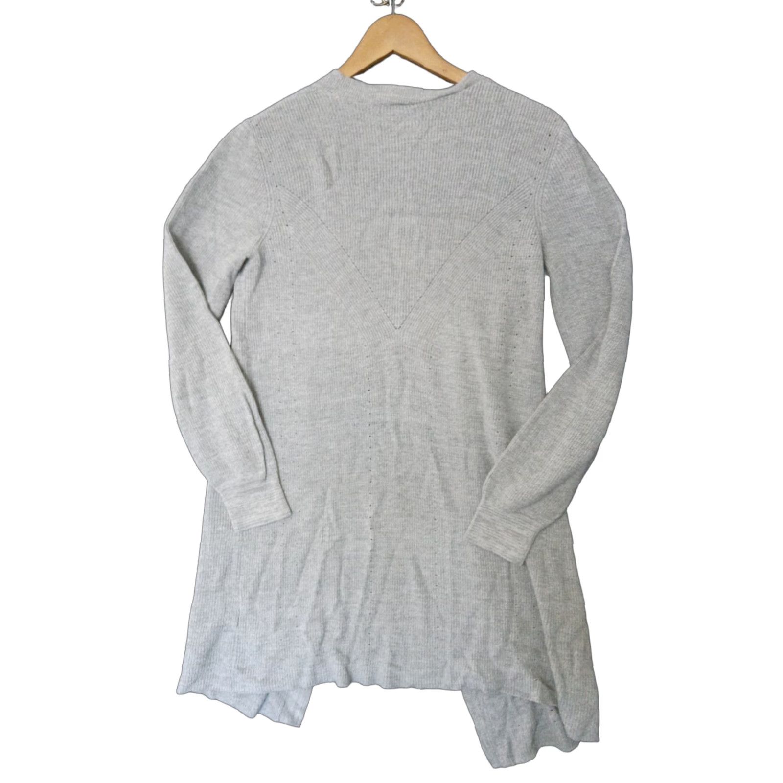 Vintage DYNAMITE Cardigan Women's M Gray Open Knit Long Sleeve V-Neck Casual Workwear Open Front Pockets Size M / US 6-8 / IT 42-44 - 1 Thumbnail