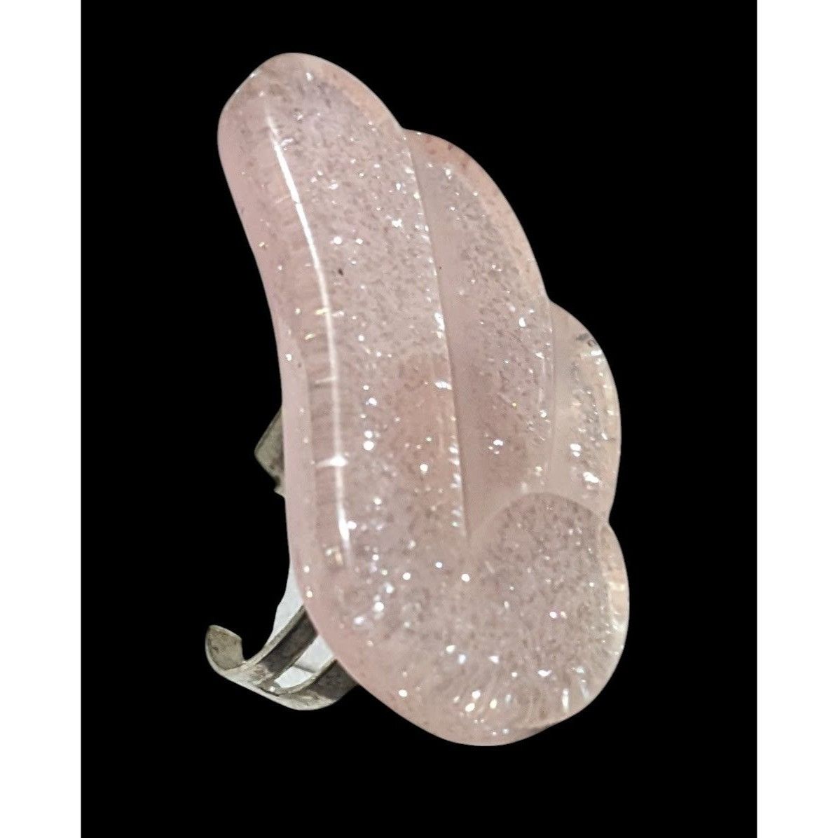 Other Coquette Pastel Pink Glitter Adjustable Angel Wing Ring Size Size ONE SIZE - 6 Thumbnail