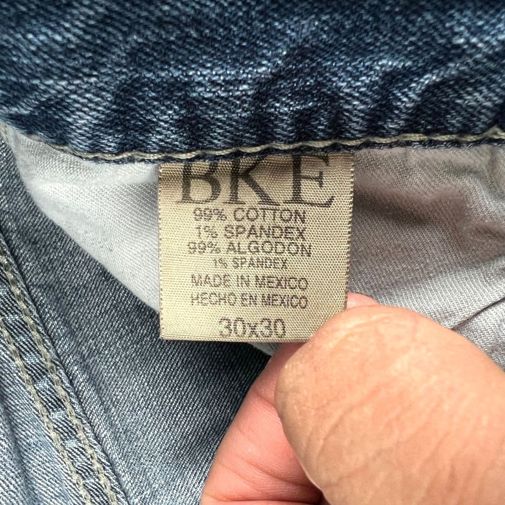 Vintage Buckle BKE Tyler Jeans Mens Blue Stretch Denim Straight Pants 30x30 Thick Stitch Size US 30 / EU 46 - 4 Thumbnail