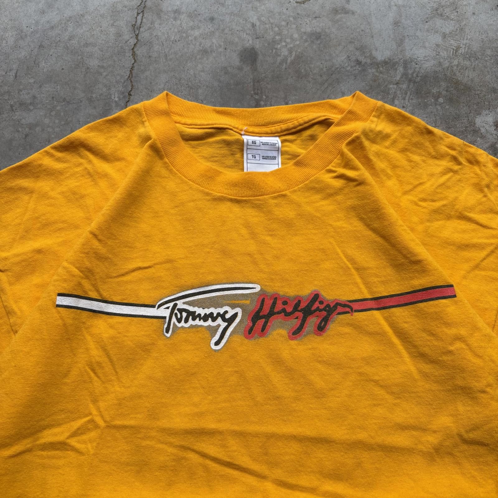 Tommy Hilfiger × Vintage Vintage 90s Y2K Tommy Hilfiger Golden Yellow Grunge Shirt Size US XL / EU 56 / 4 - 2 Thumbnail