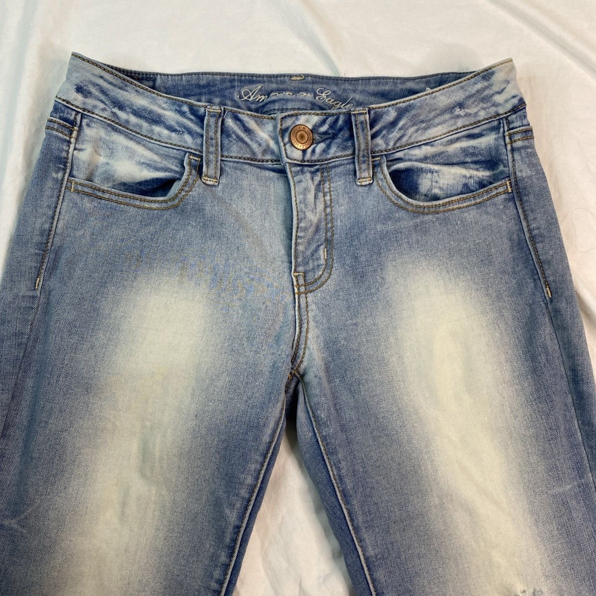 American Eagle Outfitters American Eagle Women's Jeggings Ripped Distressed Jeans Sz 8 Size 30" / US 8 / IT 44 - 4 Thumbnail