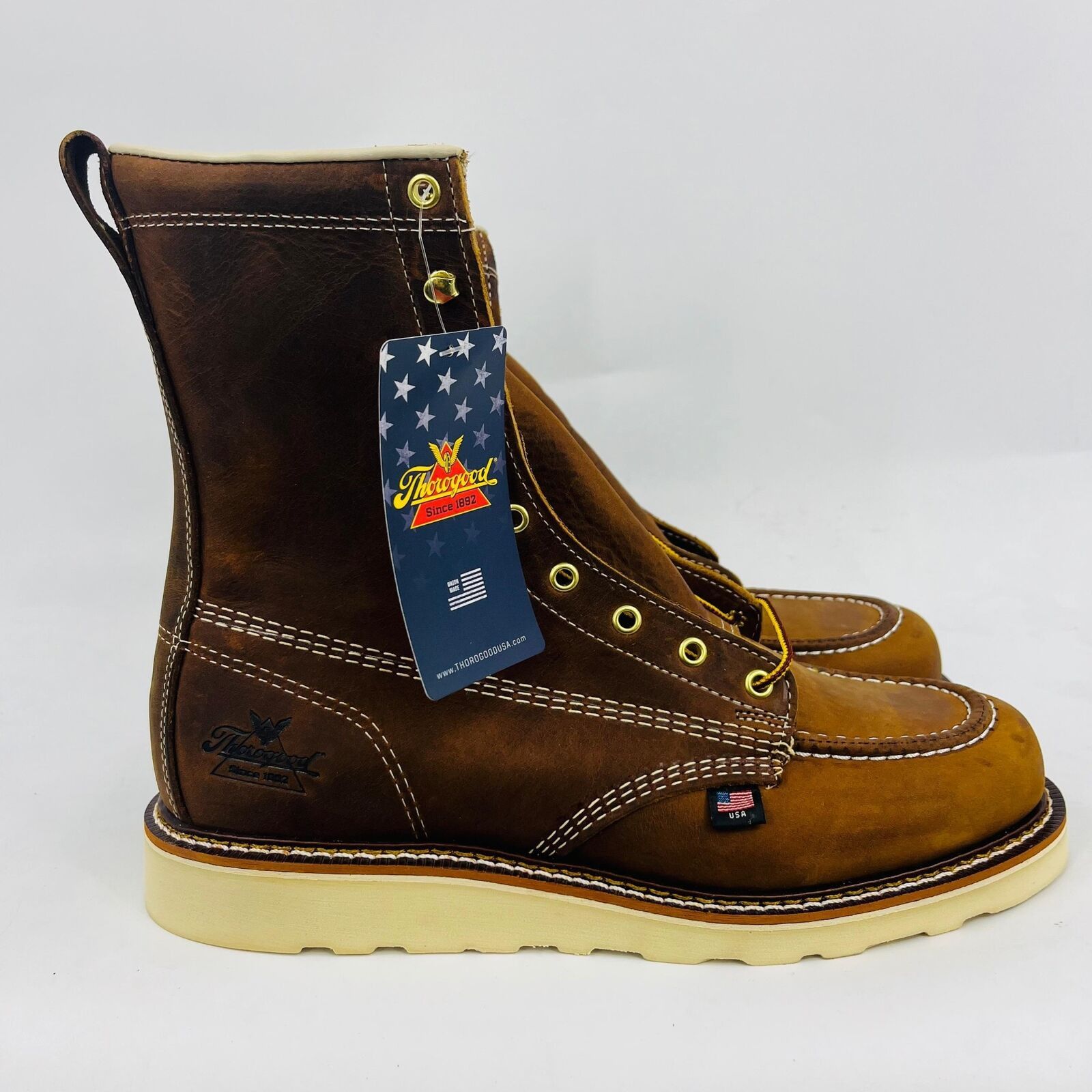 THOROGOOD MEN'S NON-SAFETY TOE MOC WORK BOOTS SIZE