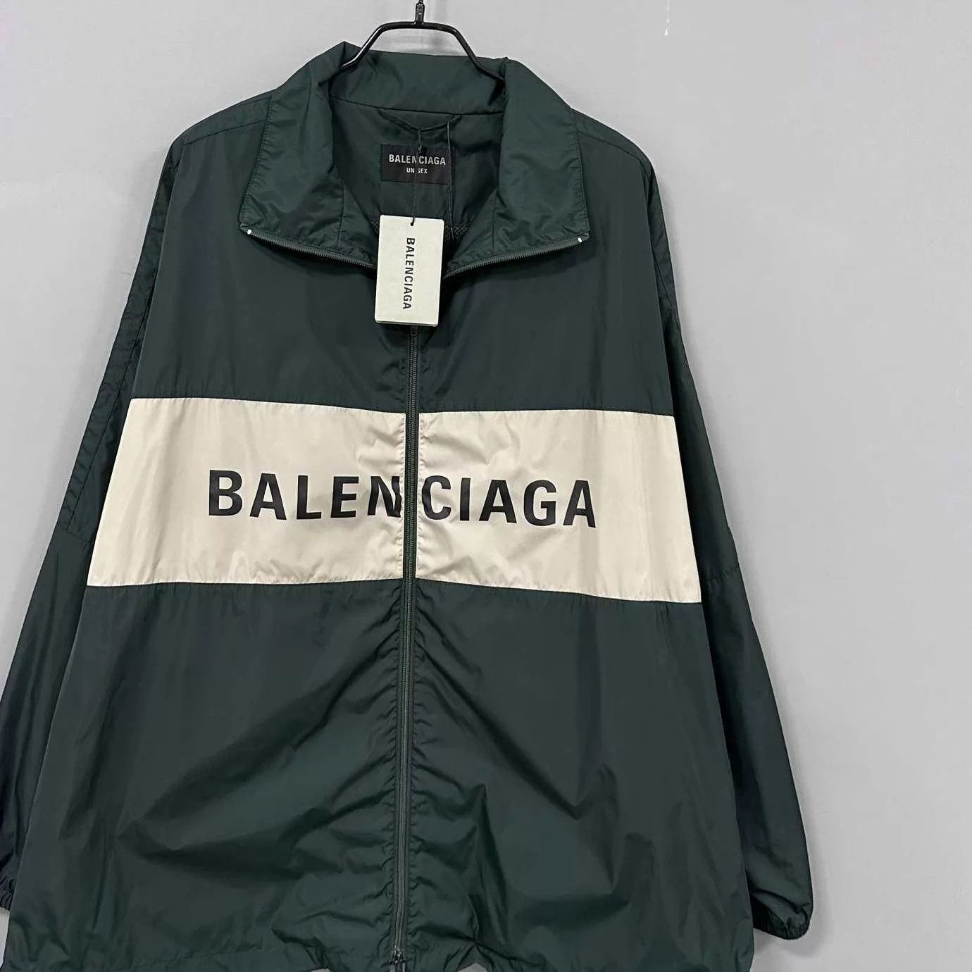 Balenciaga Balenciaga Dark Green Color Blocked Logo Shell Jacket S Size S / US 4 / IT 40 - 2 Thumbnail