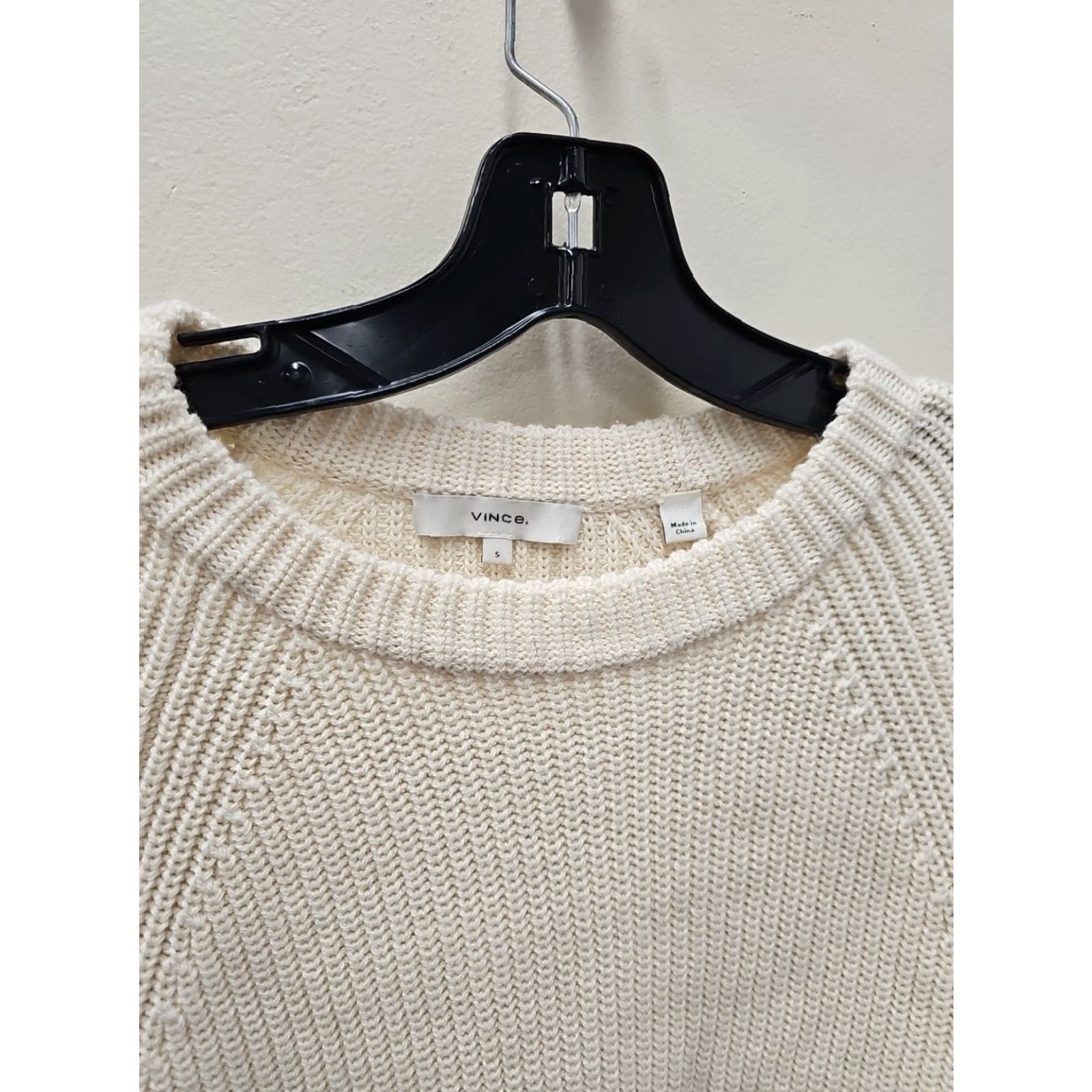 Vince Vince Womens Long Sleeve Pullover Crew Neck Sweater Ivory Size S Size S / US 4 / IT 40 - 2 Thumbnail