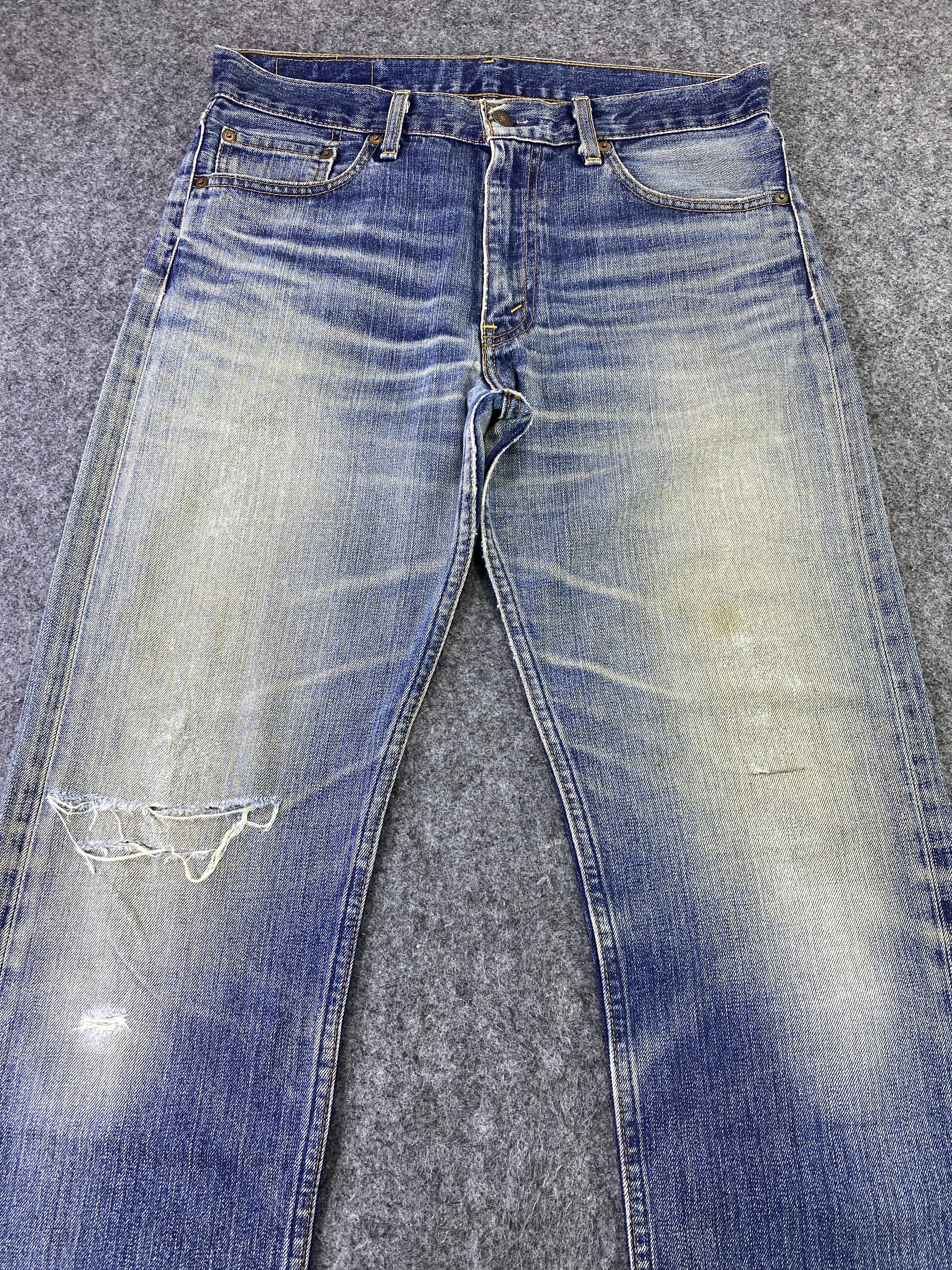 Jean × Levi's × Vintage VINTAGE LEVIS 505 Distress BLUE WASH JEANS -J794 Size US 32 / EU 48 - 2 Thumbnail
