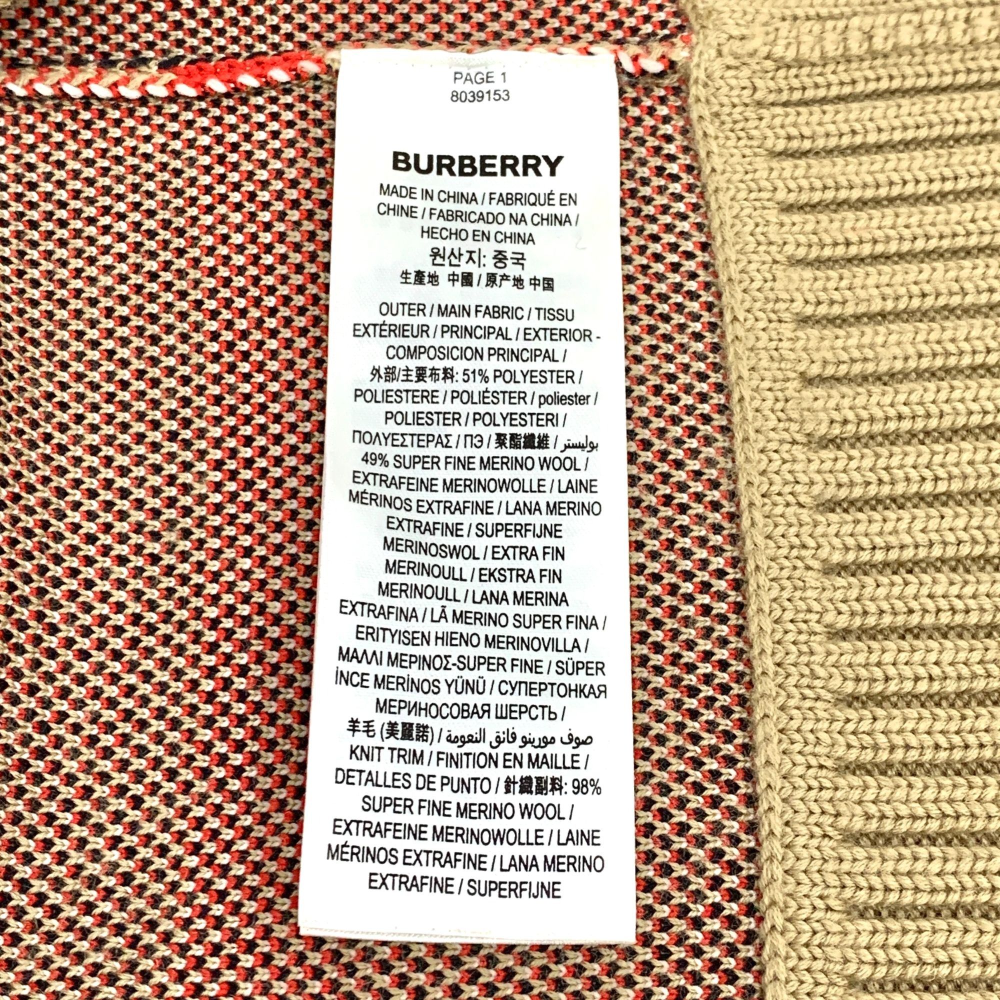 Burberry Burberry Womens Beige Checkered Wool-Blend Cardigan Sweater Size S / US 4 / IT 40 - 6 Thumbnail