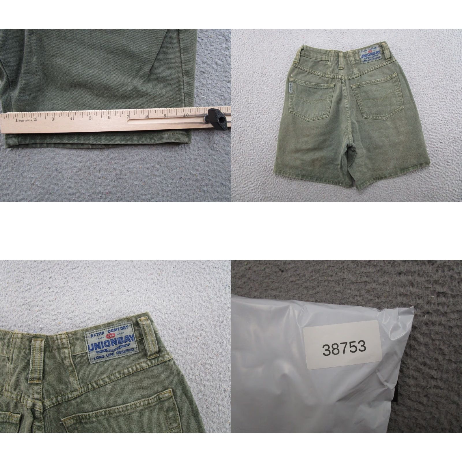 Vintage VINTAGE Union Bay Womens Green Denim Jean Shorts Junior Size 5 Skater Pockets Summer 90s Womens Size 27" / US 4 / IT 40 - 8 Thumbnail