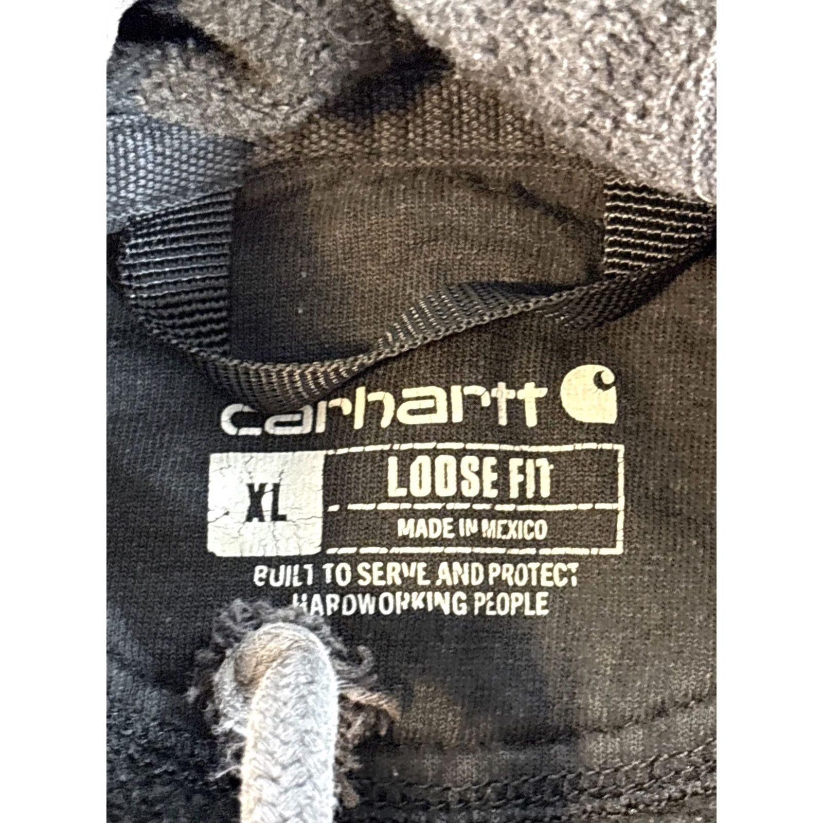 Carhartt VINTAGE Carhartt Hoodie Mens XL Black Distressed Grunge Work Relaxed Pullover Pockets Hooded Heavyweight Drawstring 1990s Mens Size US XL / EU 56 / 4 - 4 Thumbnail