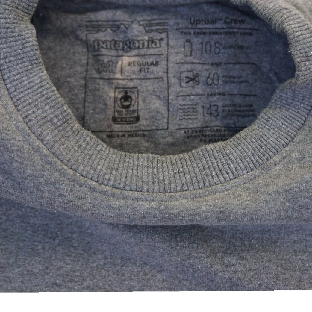 Patagonia VINTAGE Patagonia Uprisal Sweatshirt Men's Gray Fish Logo Crew Size M Size US M / EU 48-50 / 2 - 4 Thumbnail