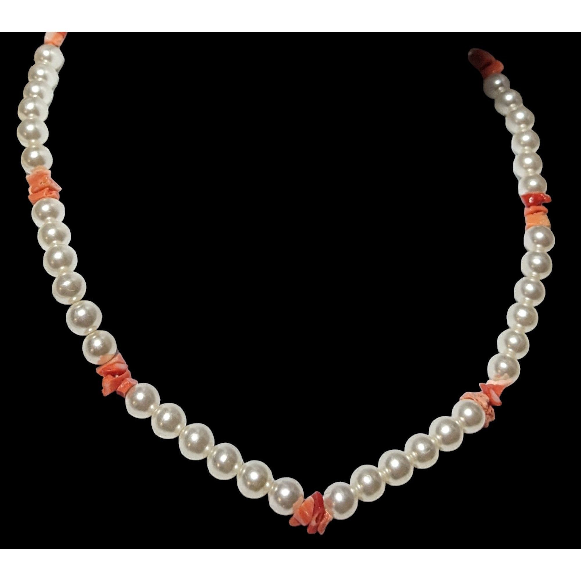 Other White Faux Pearl Beaded Coral Chip Necklace Size ONE SIZE - 3 Thumbnail