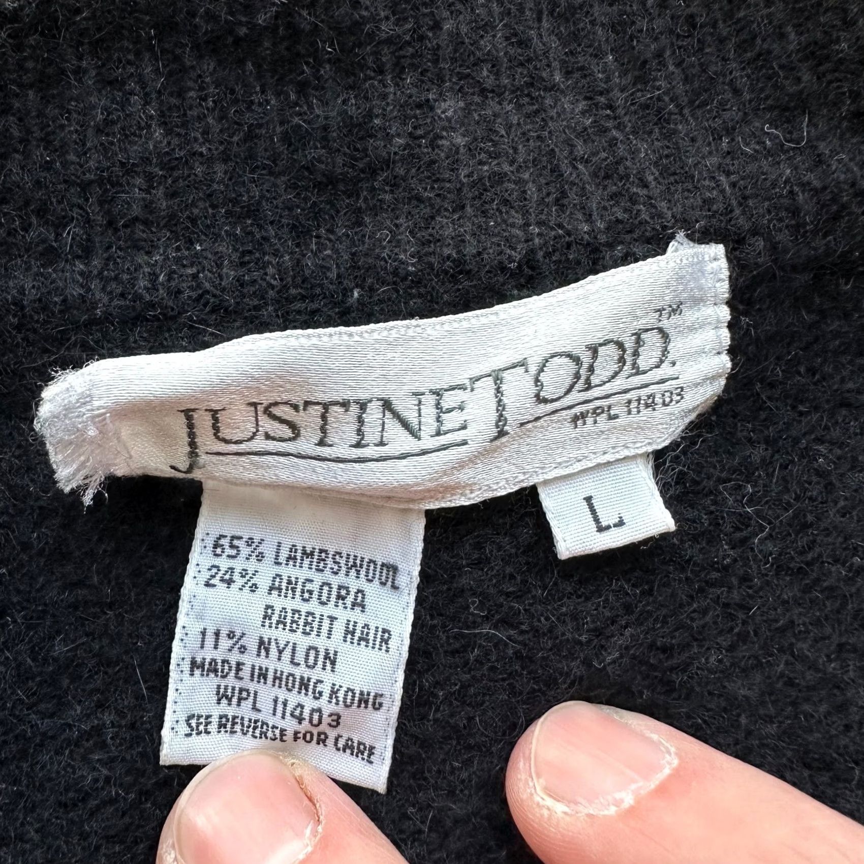 Vintage VINTAGE Justine Todd Cardigan Sweater Womens Large Wool Rabbit Hair Blend Black Size L / US 10 / IT 46 - 4 Thumbnail