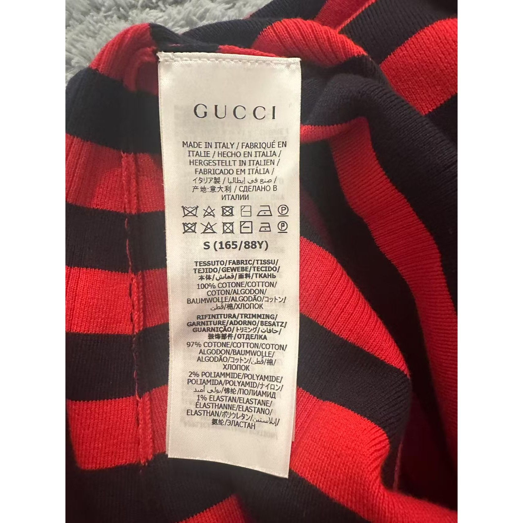 Gucci Gucci Red & Black Striped Polo Knit Dress With Dog Patch Size S / US 4 / IT 40 - 7 Thumbnail