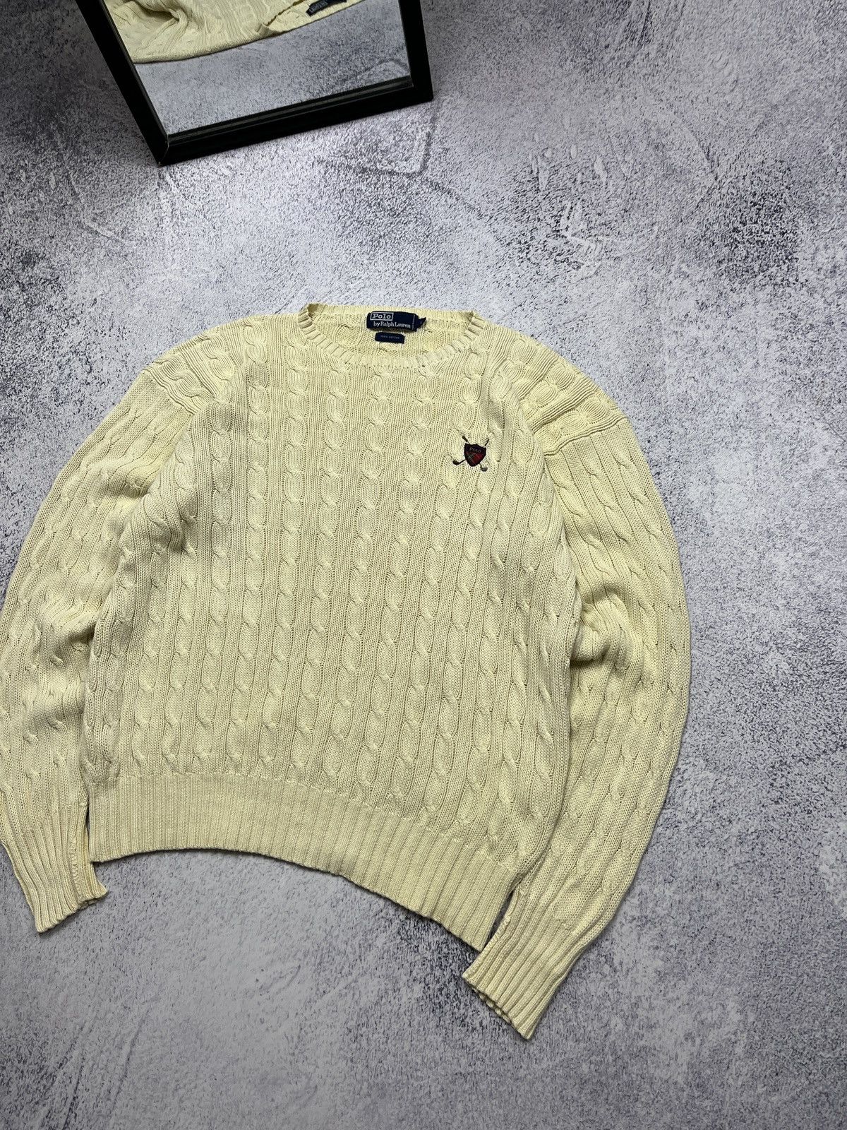 Vintage Polo Ralph Lauren Cable Knit Sweater 90s Y2K
