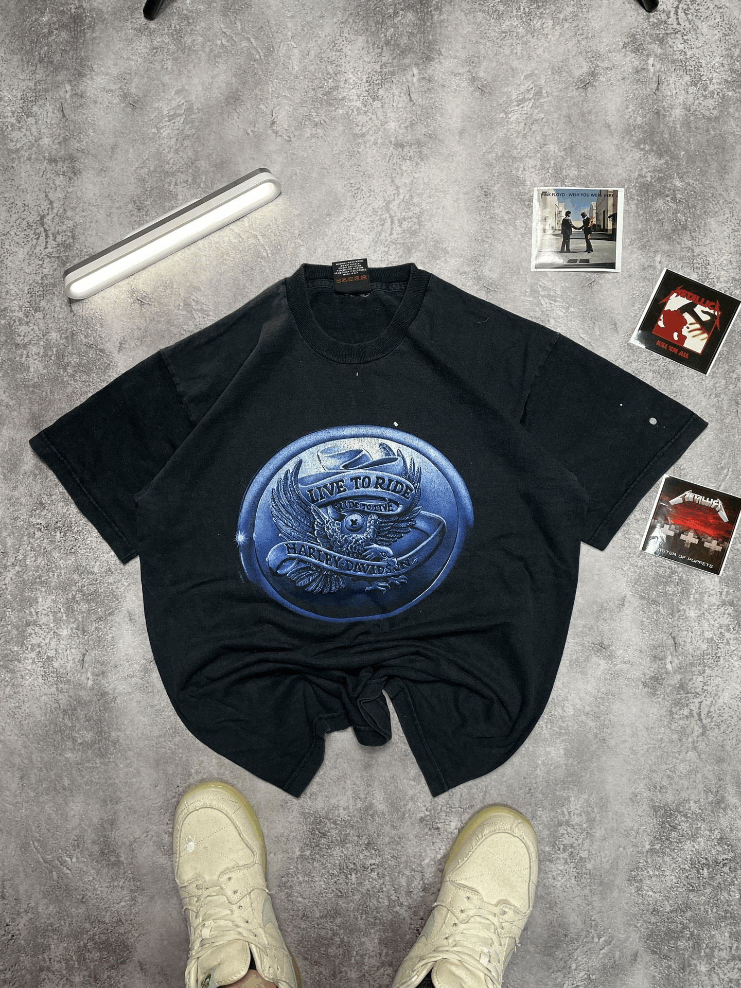 Harley Davidson × Vintage Vintage 90s Harley-Davidson Flame Tee