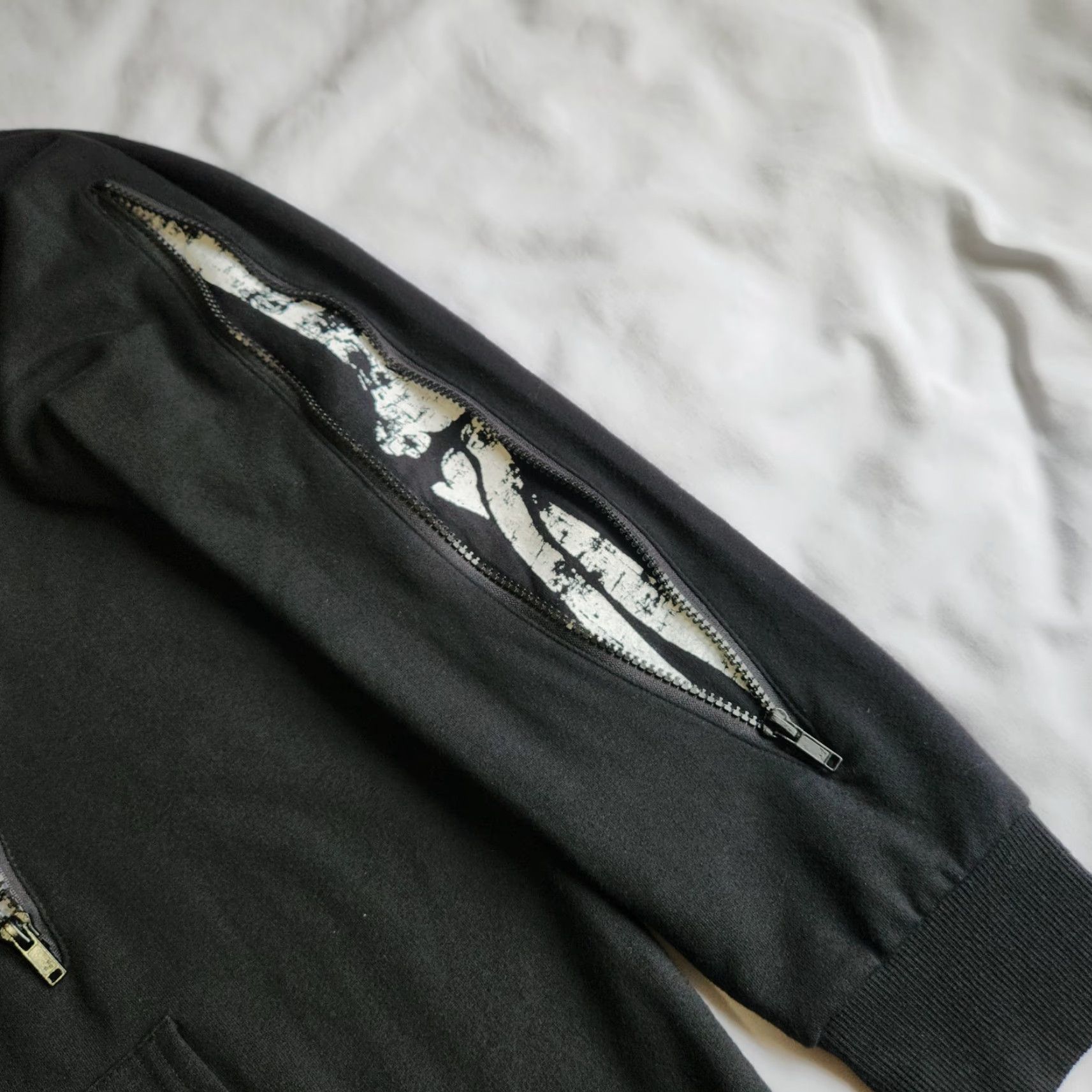 Vintage Rude XXX Black Large Skeleton Skull Death Gothic Grunge Full Zip Hoodie Jacket Mens Size L Size US L / EU 52-54 / 3 - 5 Thumbnail