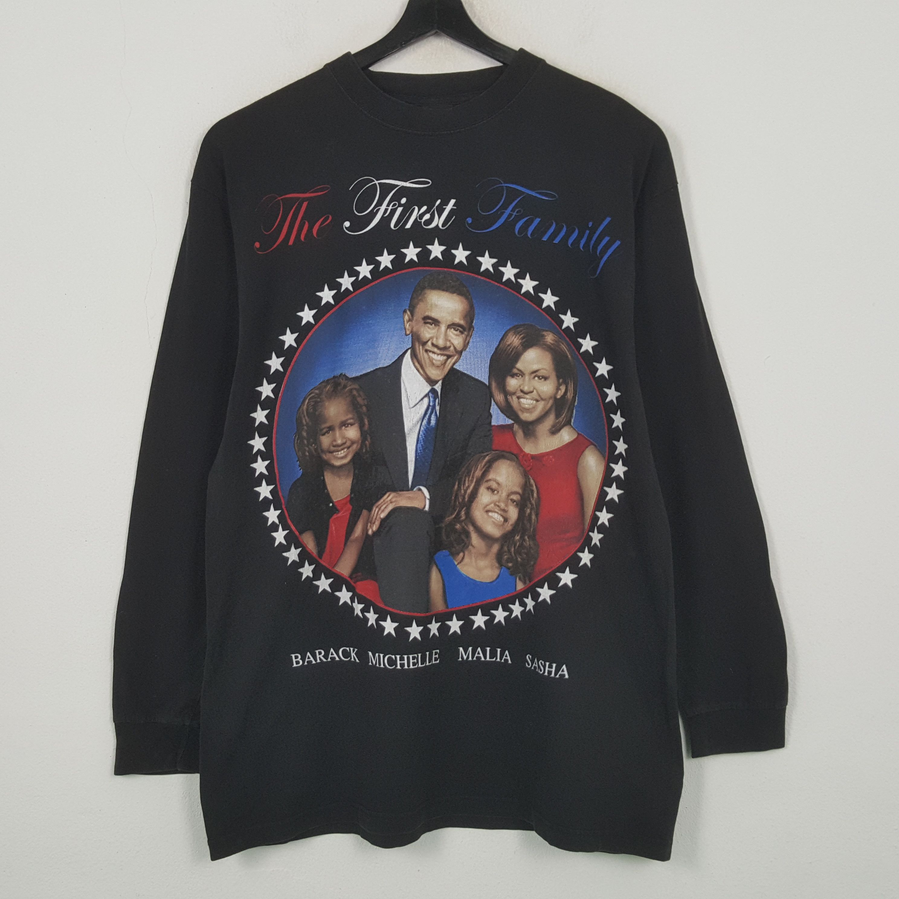 Vintage Familys Barack Obama Long Sleeve Tshirt RR5 Size US XL / EU 56 / 4 - 1 Thumbnail